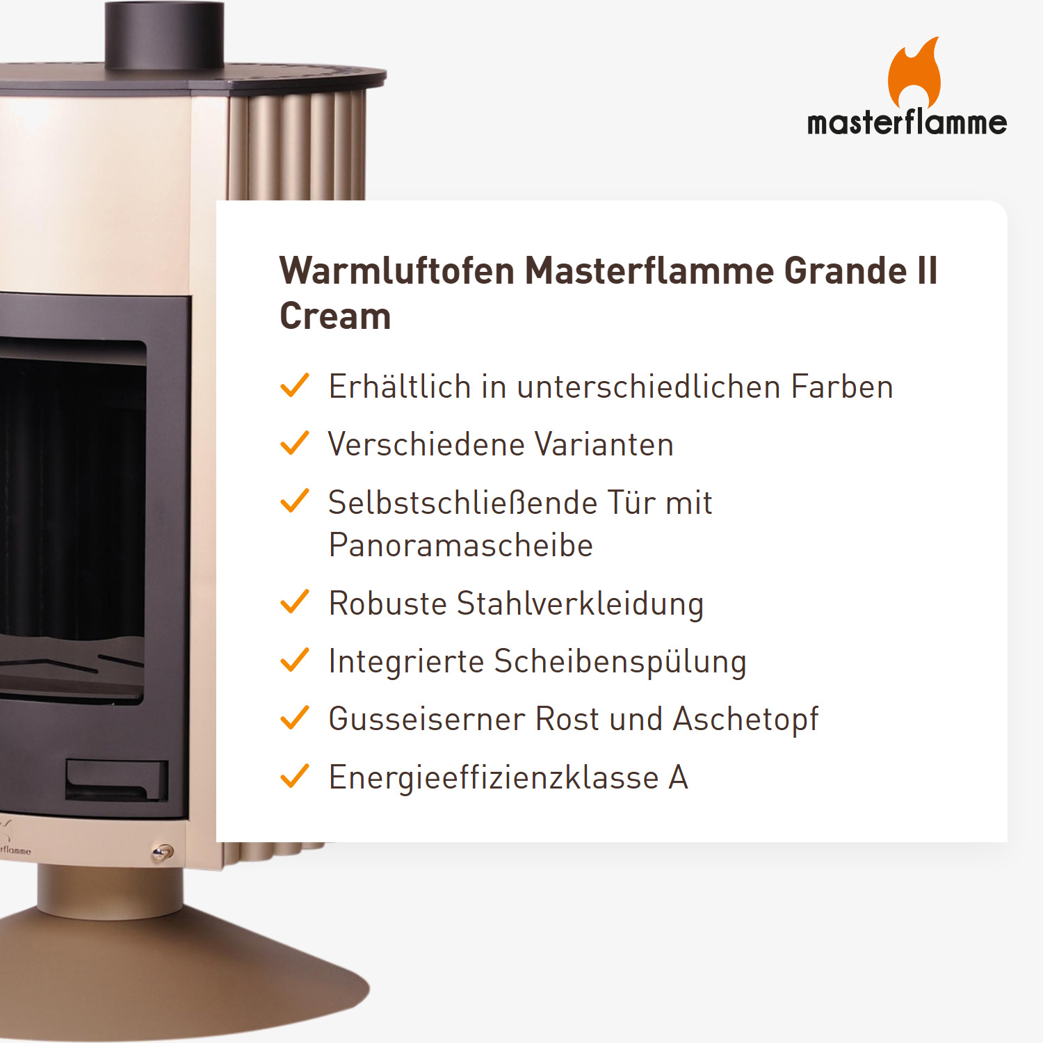 Warmluftofen Masterflamme Grande II Cream