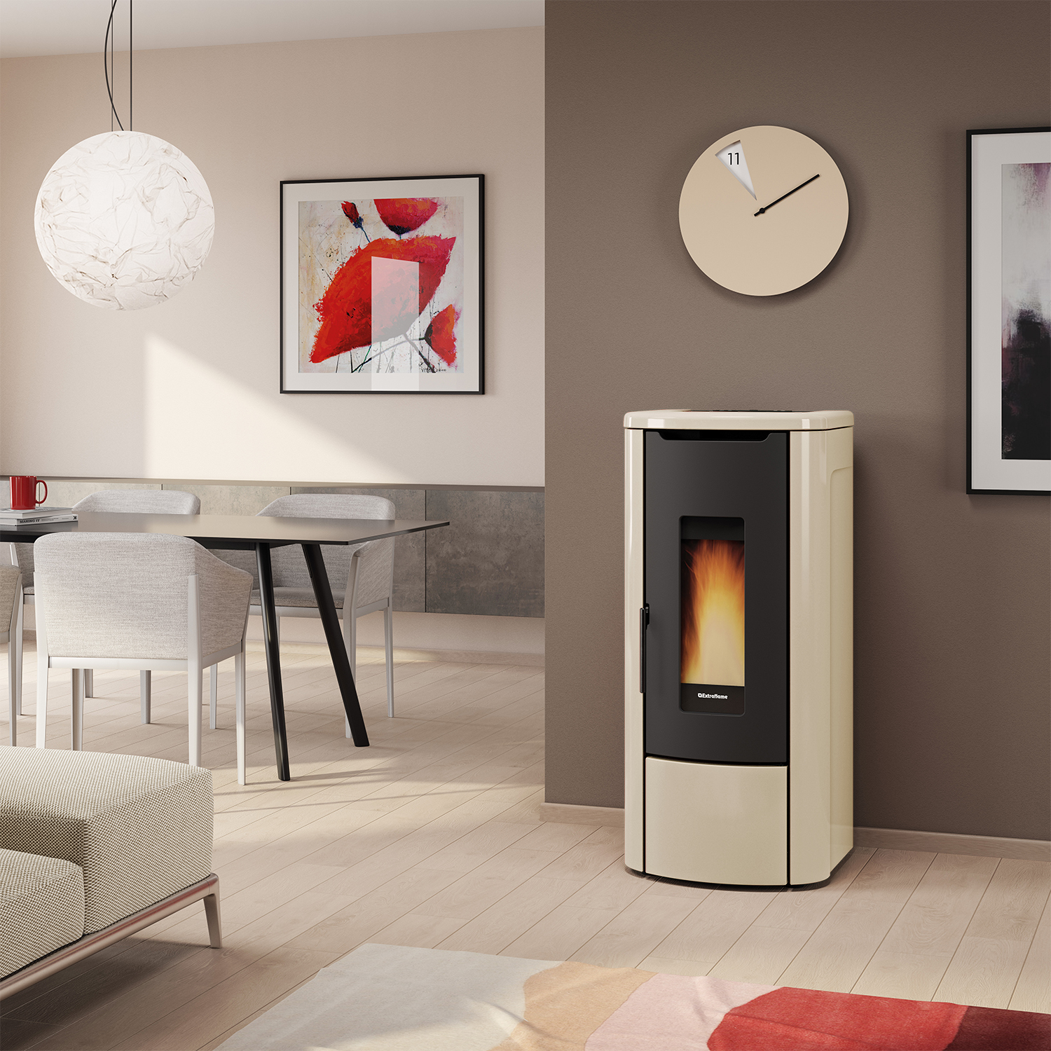 Extraflame ROSANNA IDRO 5.0 - Elfenbein wassergeführter Pelletofen EVOLUTION LINE