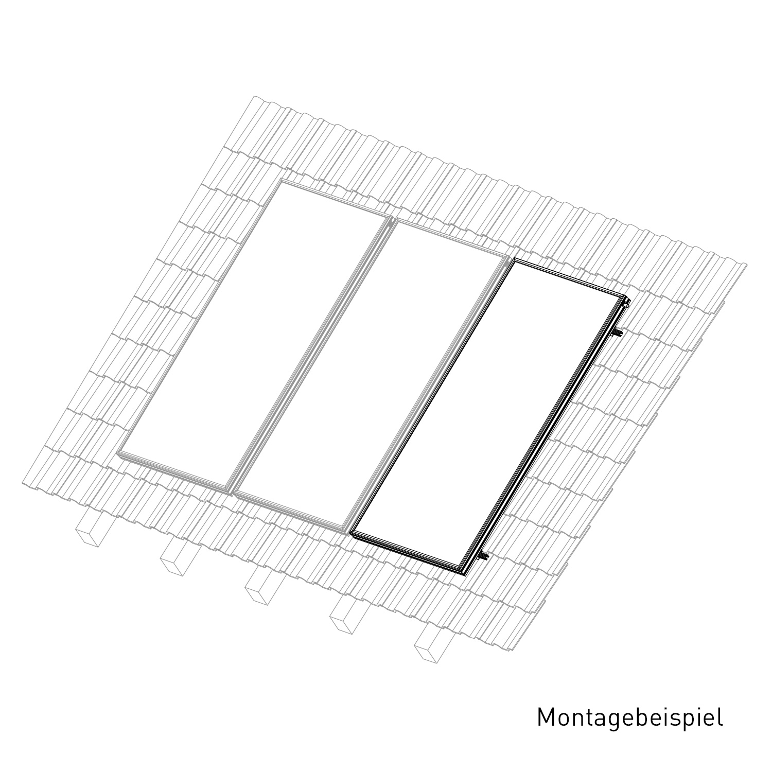 Sunex Standard Kit d'extension pour toit incliné 25-60 degrés pour 1 collecteur solaire Basicx 2.0