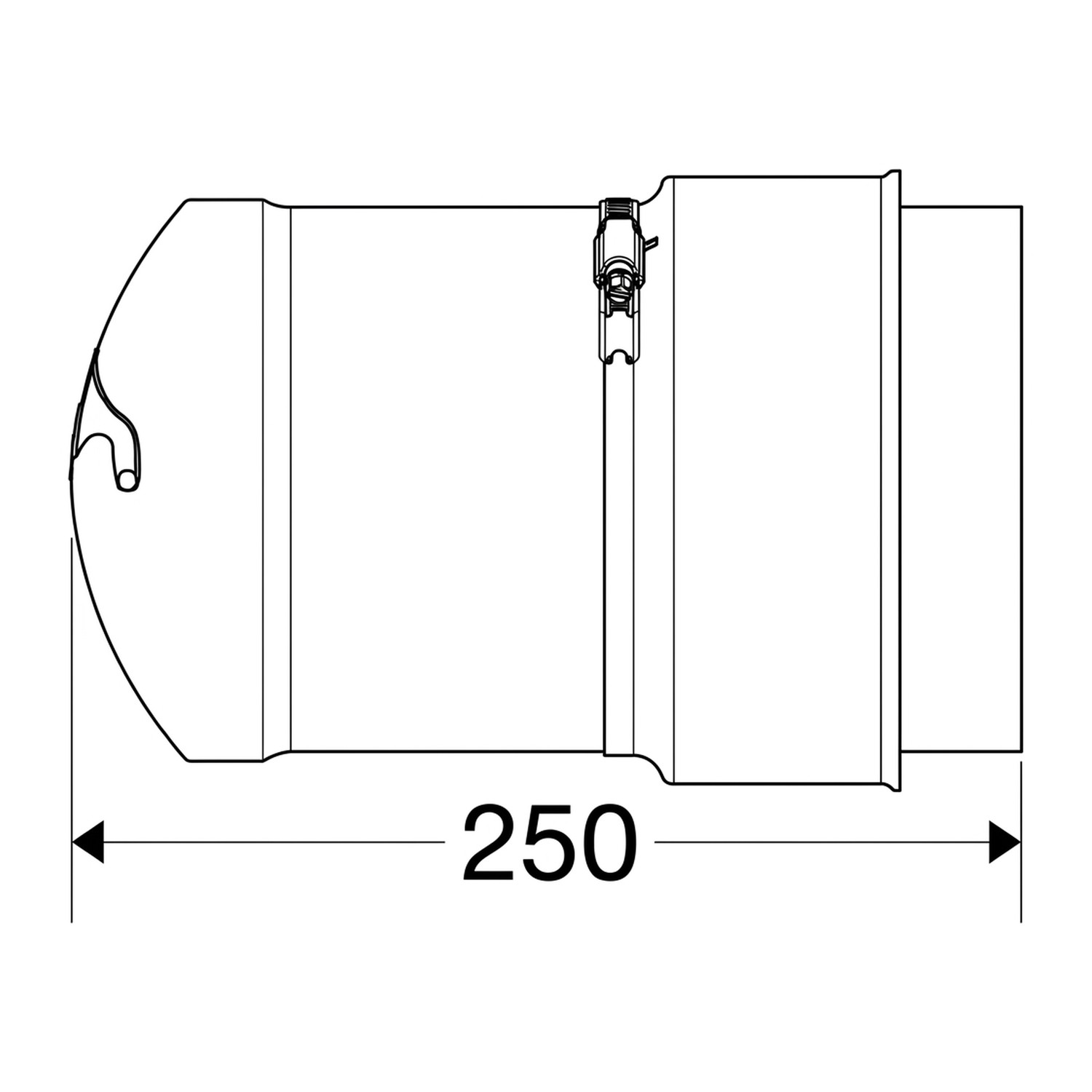 Schiedel Anschlussfutter eingesteckt Ø 130 mm für PPL Ø 160 mm