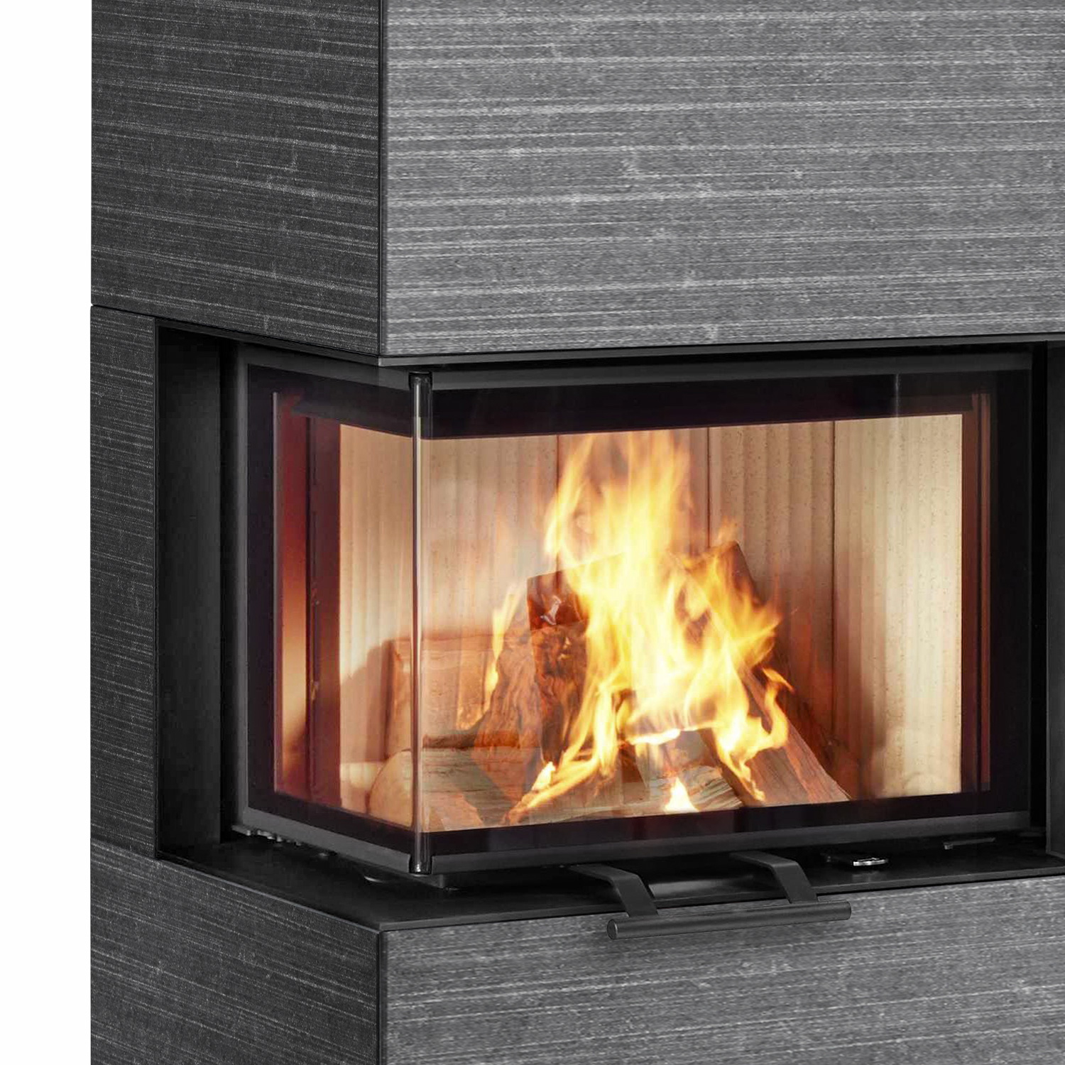 Olsberg Osorno L TopStone Kaminofen Gabbro nero ferrara linea-retta, links