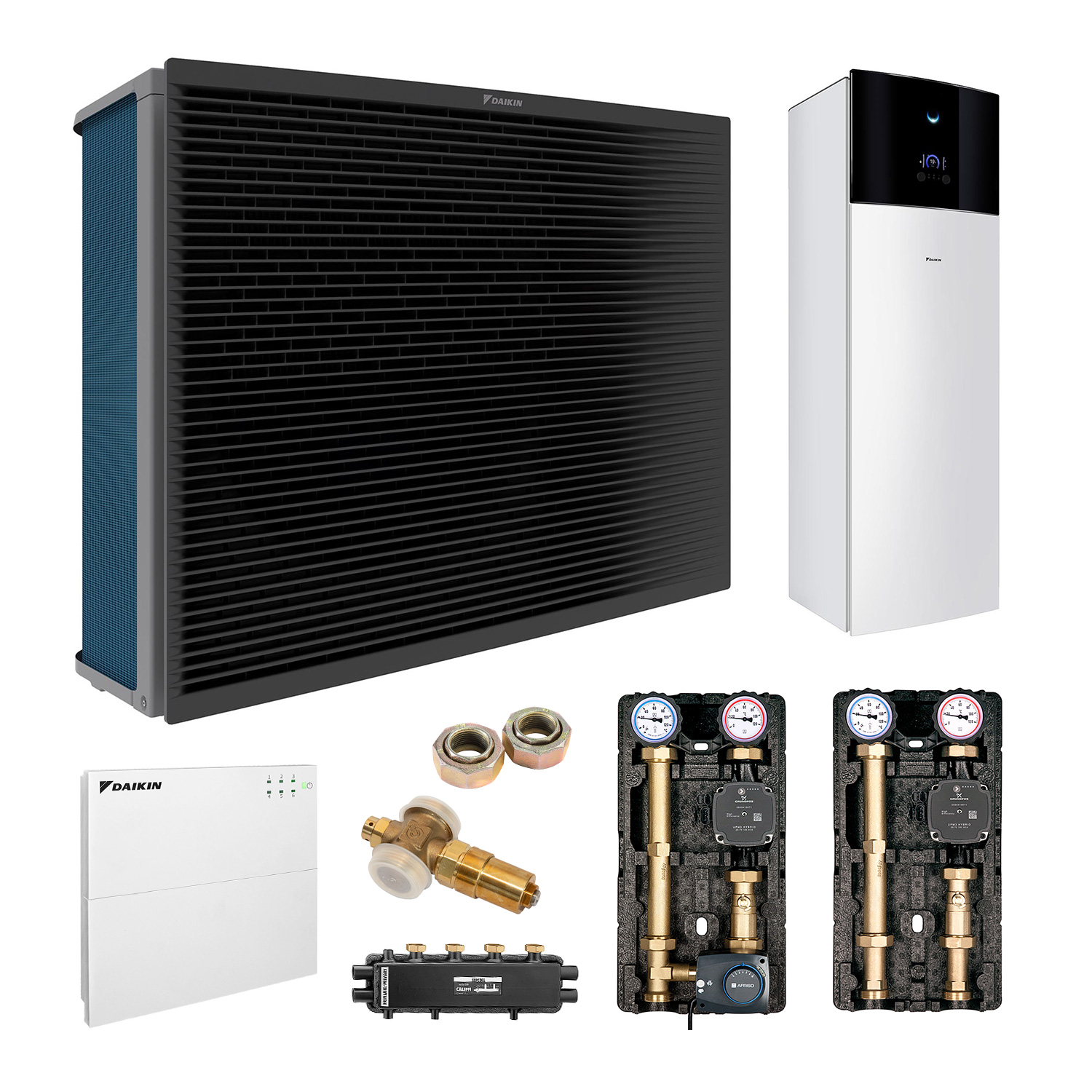 DAIKIN Altherma 3 H HT Baugröße 14 Hydrosplit-Wärmepumpe – Set 2 Heizkreise für Heizkörper und Fußbodenheizung mit Trinkwarmwasserbereitung 180 L