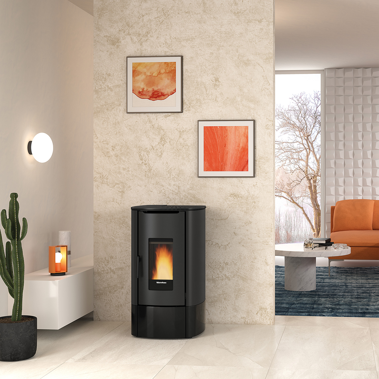 Extraflame Prestige Line Angy Top 16 Pelletofen Schwarz