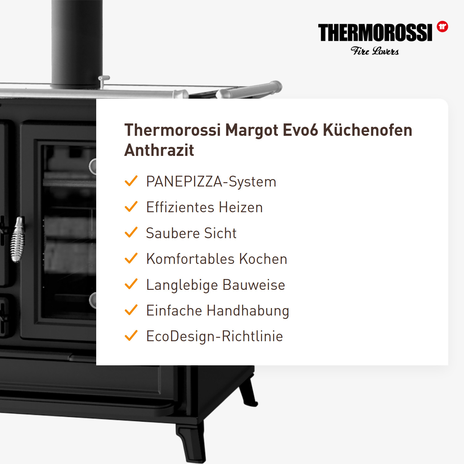 Thermorossi Margot Evo6 Küchenofen Anthrazit