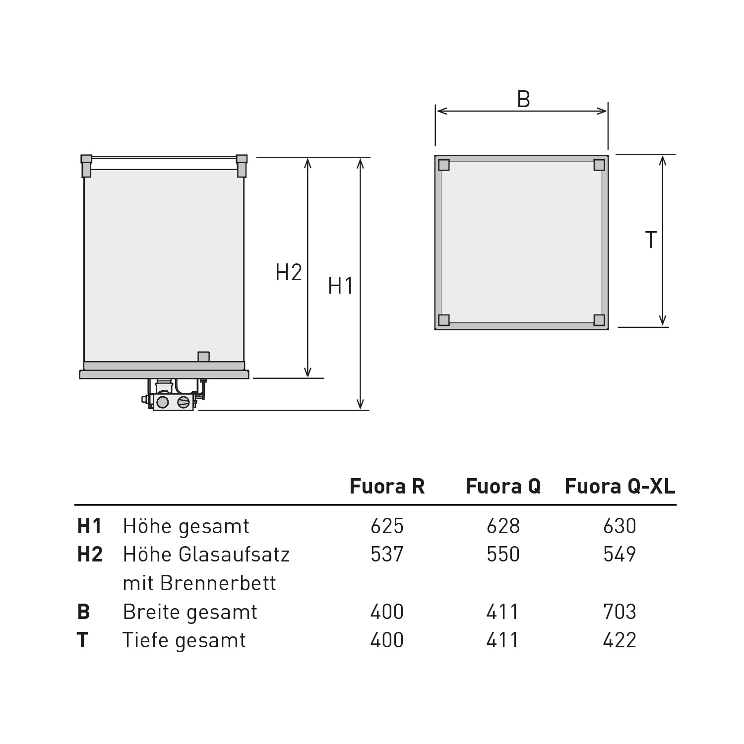 Spartherm Fuora Q Outdoor-Kamin Weiß