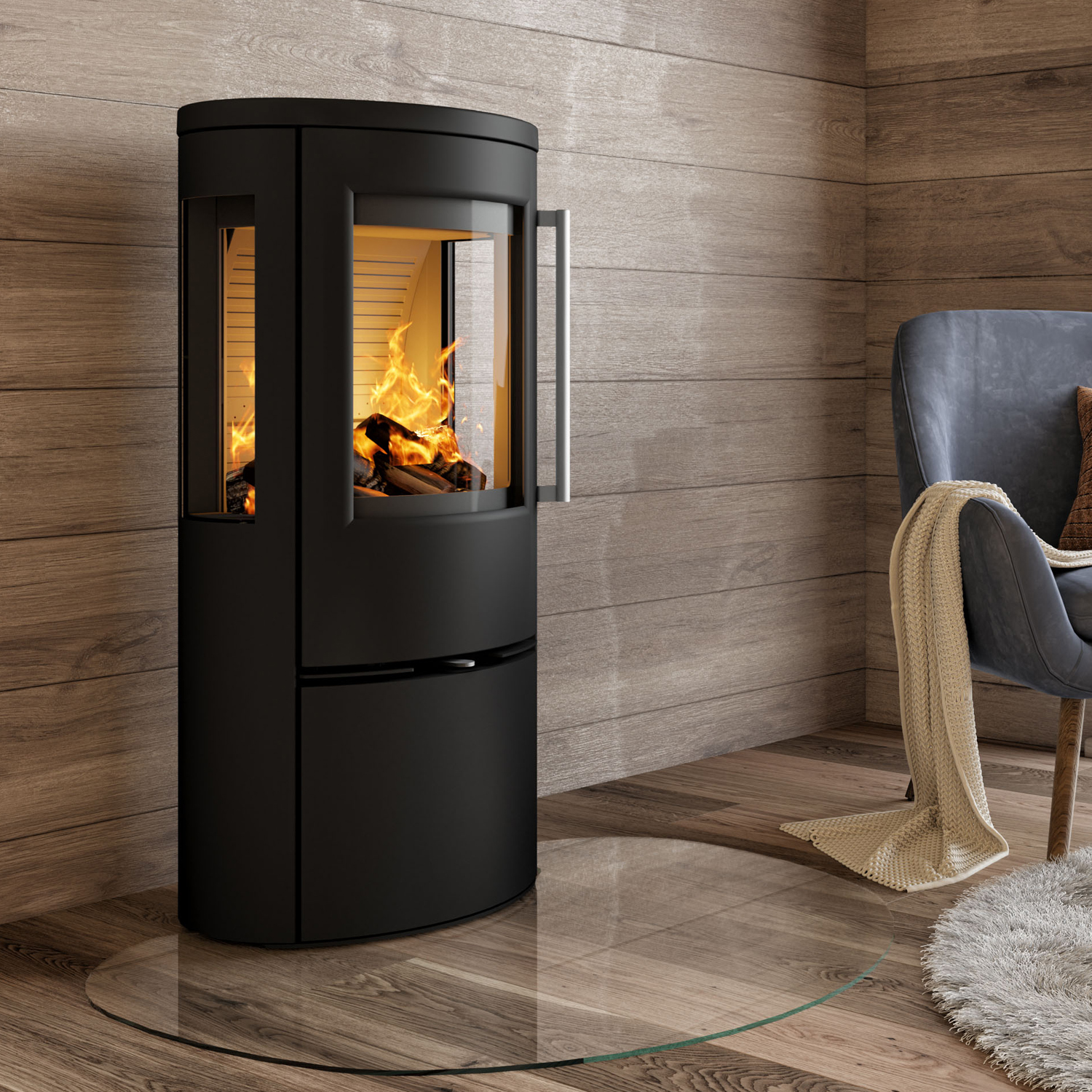 TermaTech TT23RG Kaminofen Stahl Schwarz