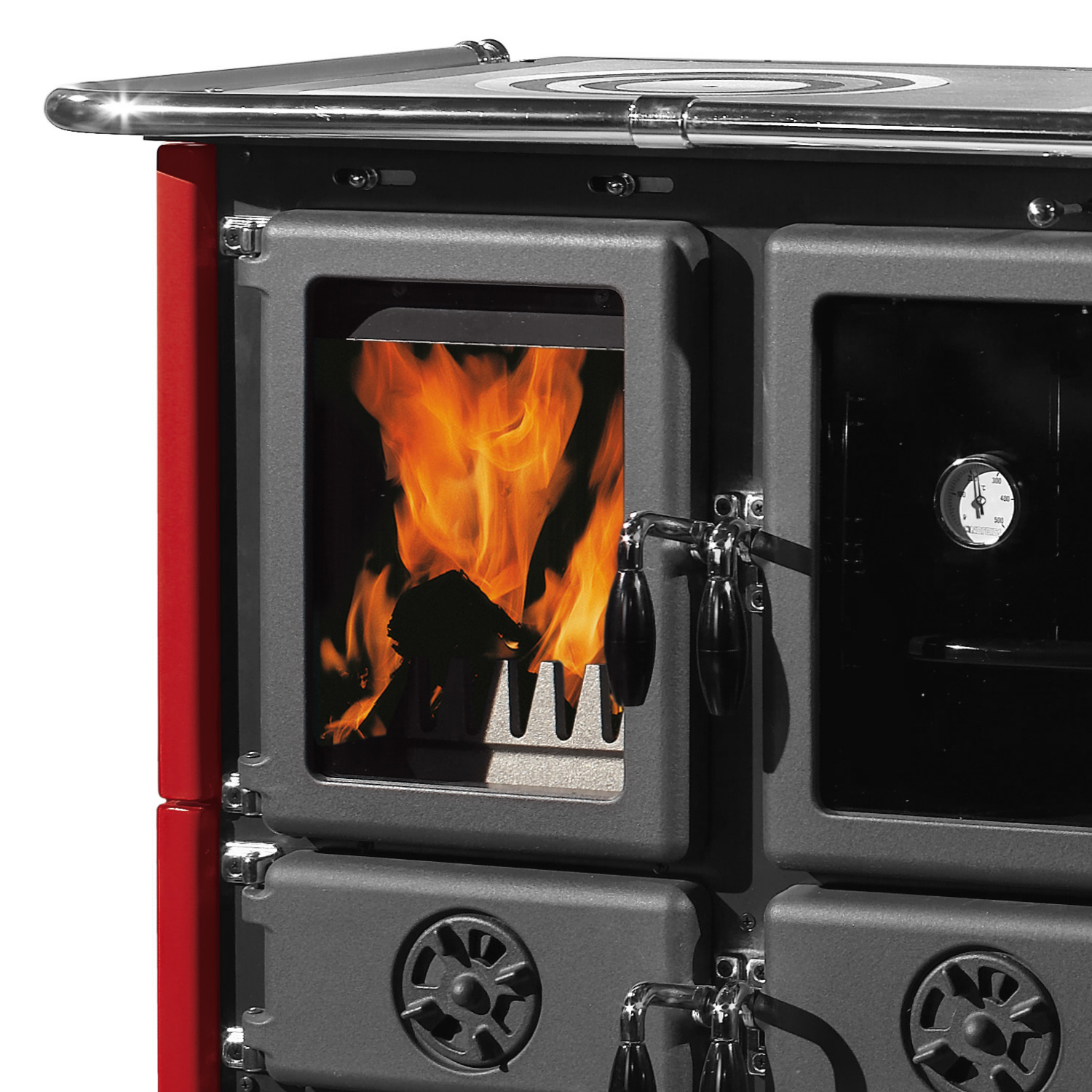 La Nordica Rosetta 5.0 majolique Cuisinière à bois Bordeaux