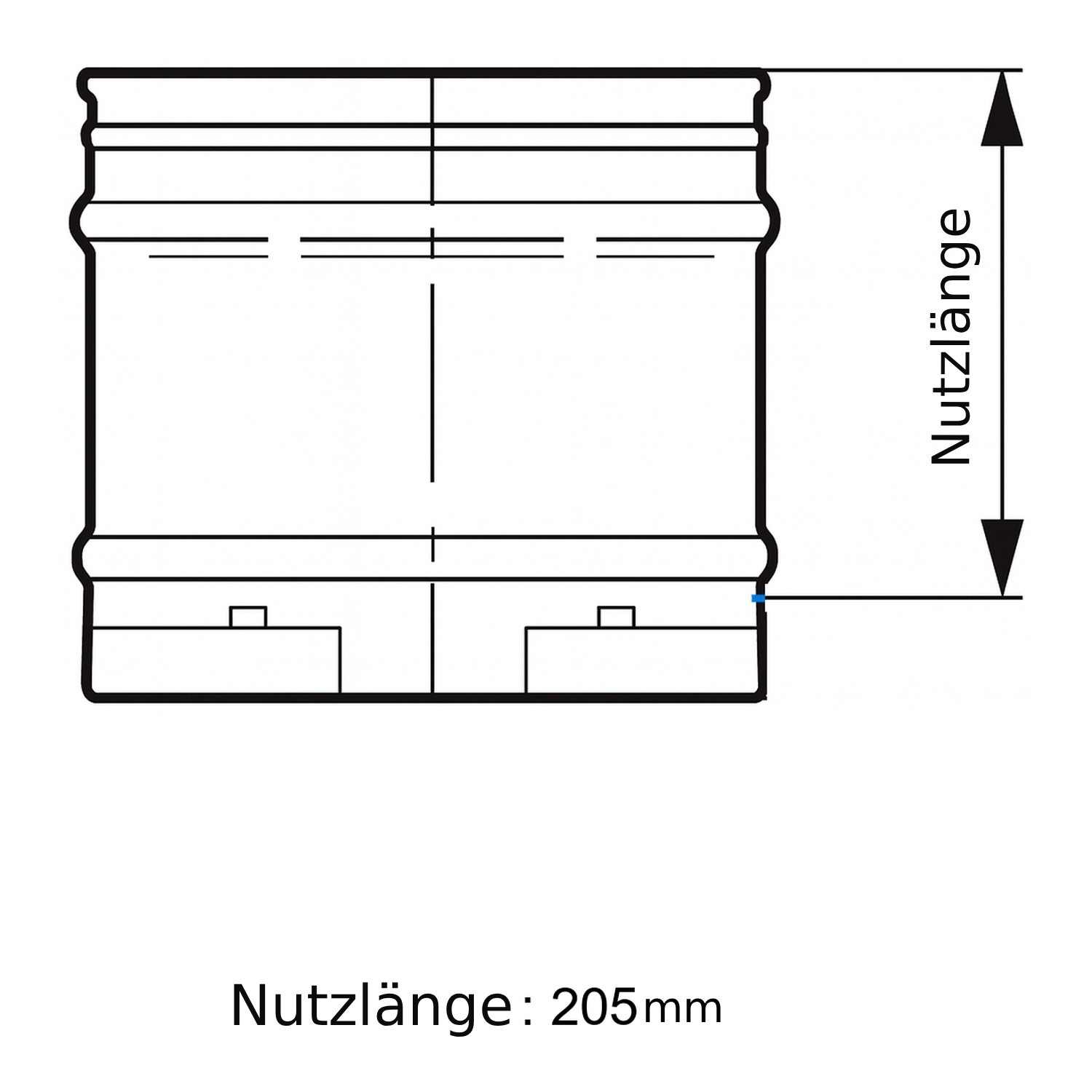 Schiedel ICS Rohrelement 250 mm Ø130 doppelwandig glänzend
