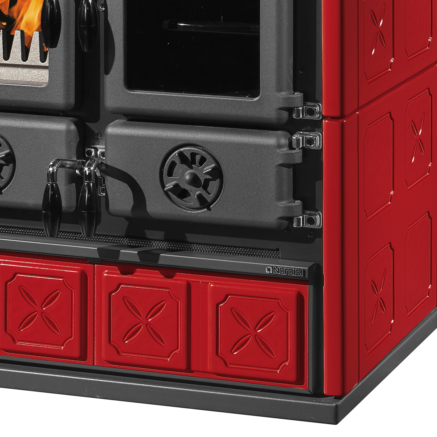 La Nordica Rosetta 5.0 majolique Cuisinière à bois Bordeaux