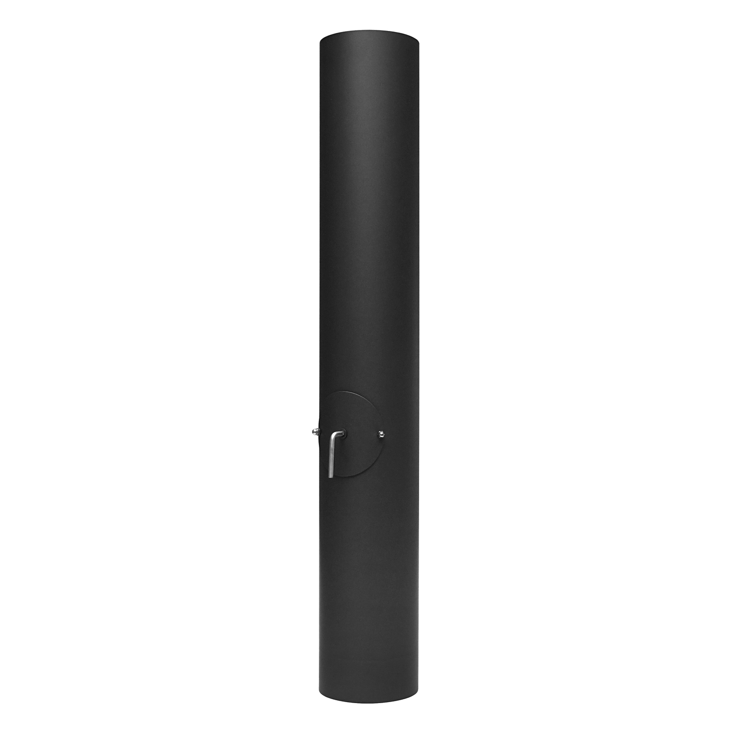 Raik Basic Längenelement 150mm schwarz L: 1000mm mit Drosselklappe, Tür, Kondensatring für Rauchrohr / Ofenrohr