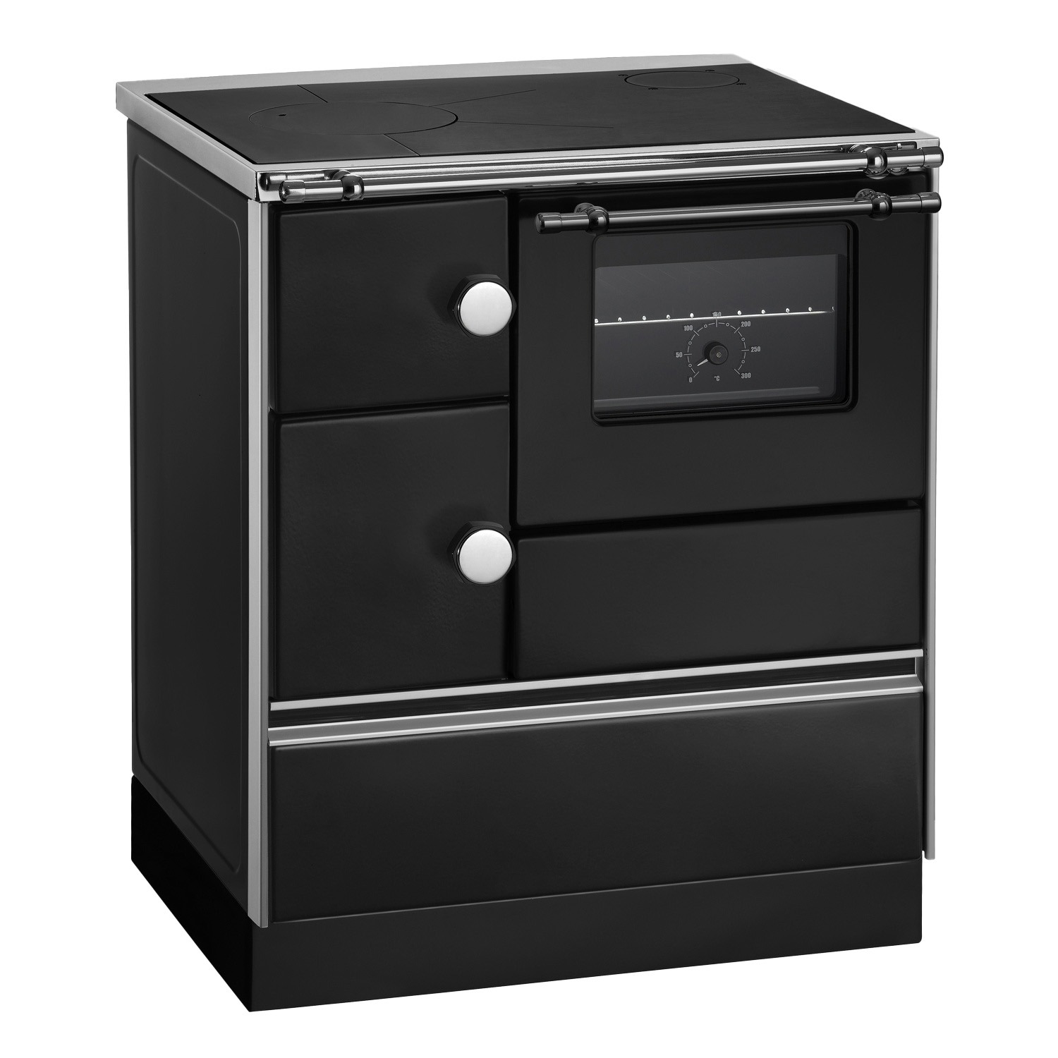Westminster Holzherd K 76-70 schwarz Rauchrohranschluss links