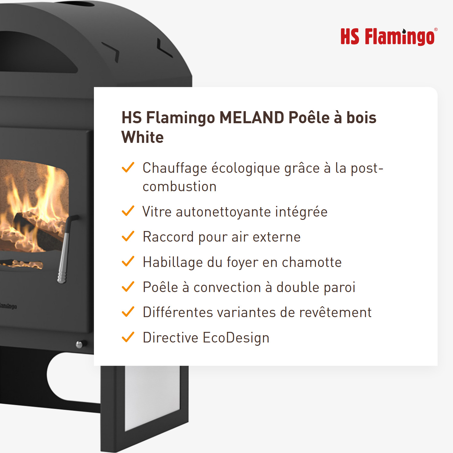 Poêle à bois HS Flamingo MELAND Blanc