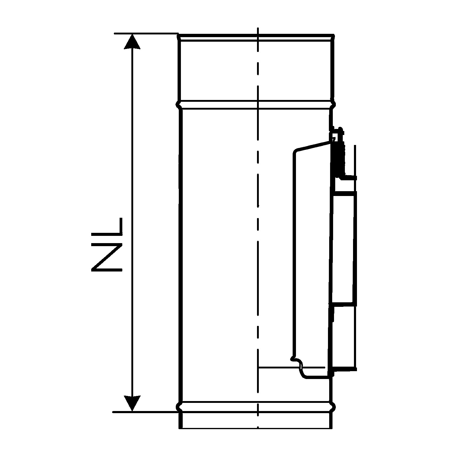 Schiedel Raccord de porte de ramonage PPL carré avec barrière anti-condensats 1,0 Ø 150 mm