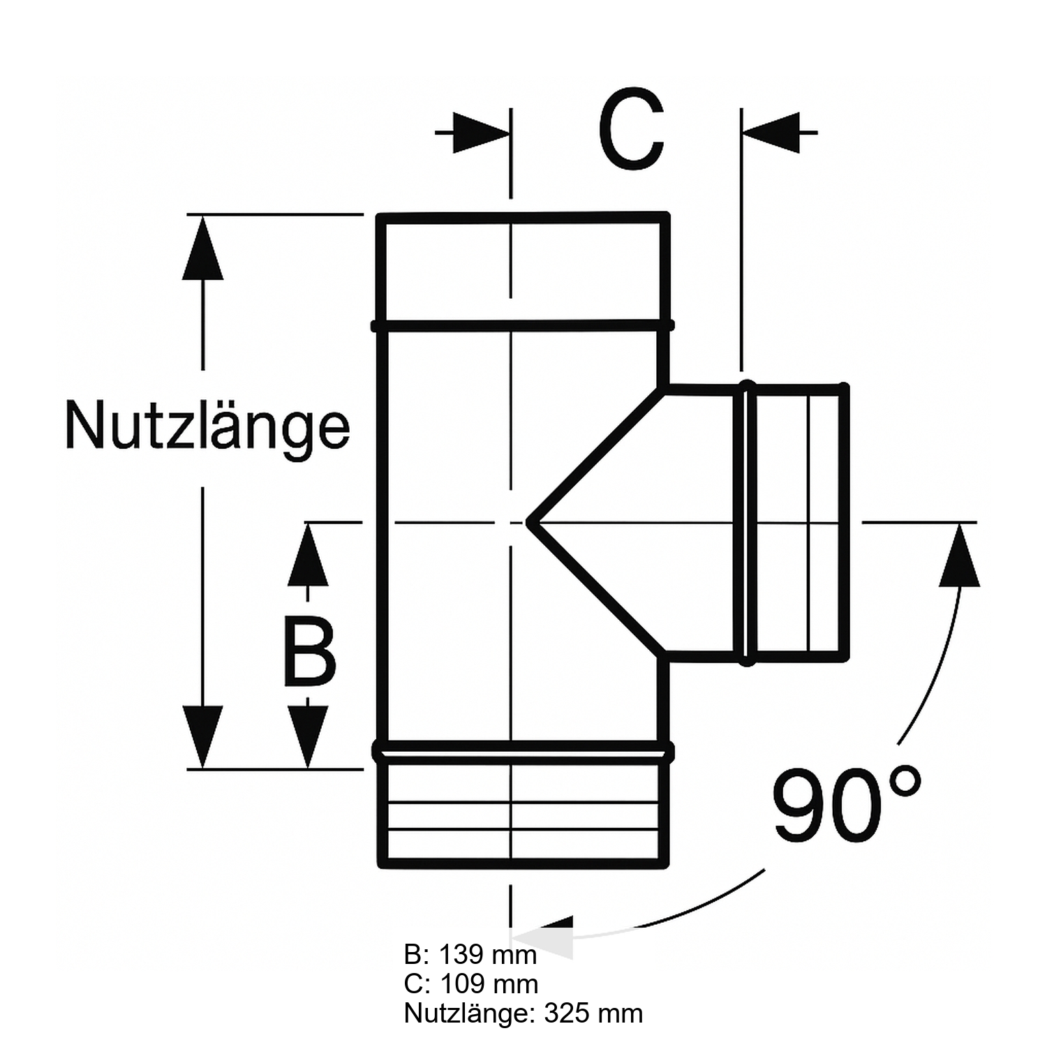 Schiedel PRIMA PLUS raccordement tuyaux 90° Ø150 mm simple paroi mat