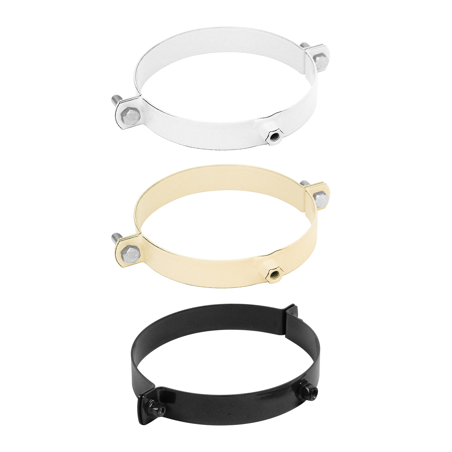 Collier de tuyau émaillé pour conduit de fumée / tuyau de poêle 130 mm - Blanc