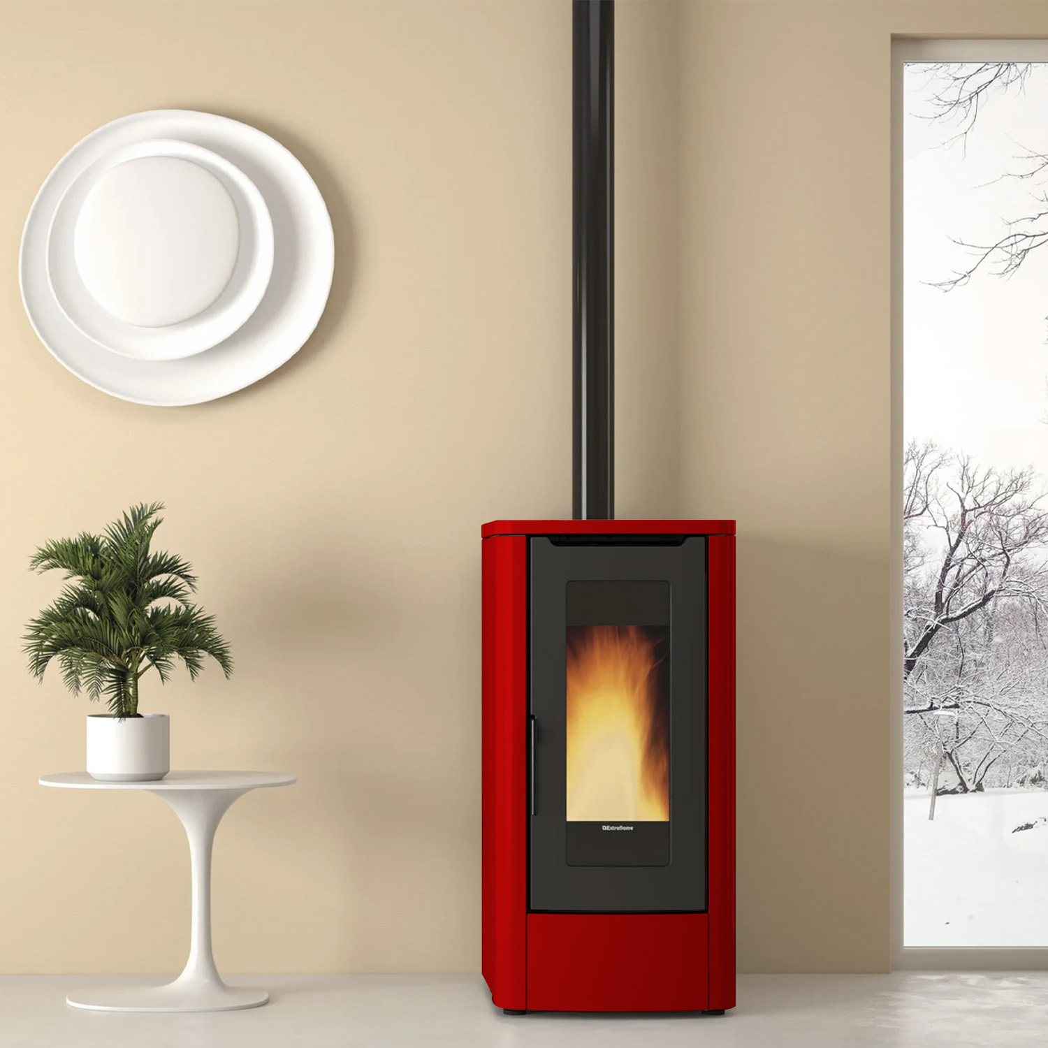 Extraflame TEOREMA PLUS AD - Bordeauxrot Pelletofen