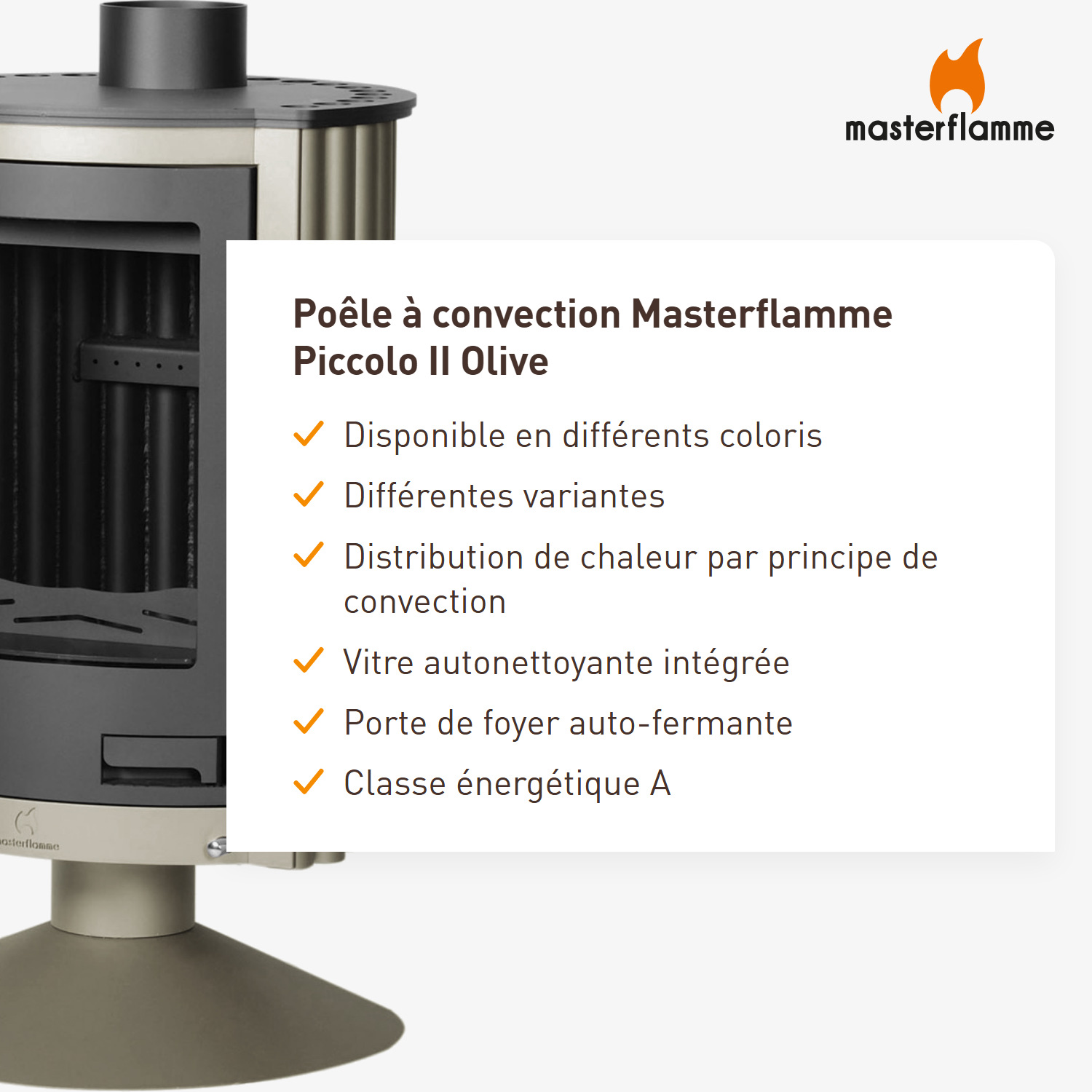 Poêle à air chaud Masterflamme Piccolo II Olive