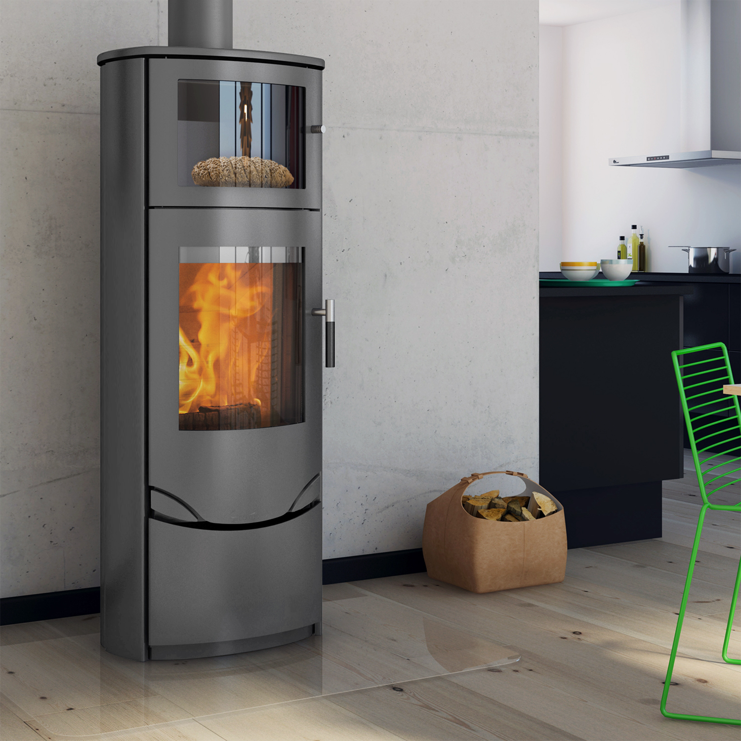 Lotus Prio 7 Kaminofen mit Backfach