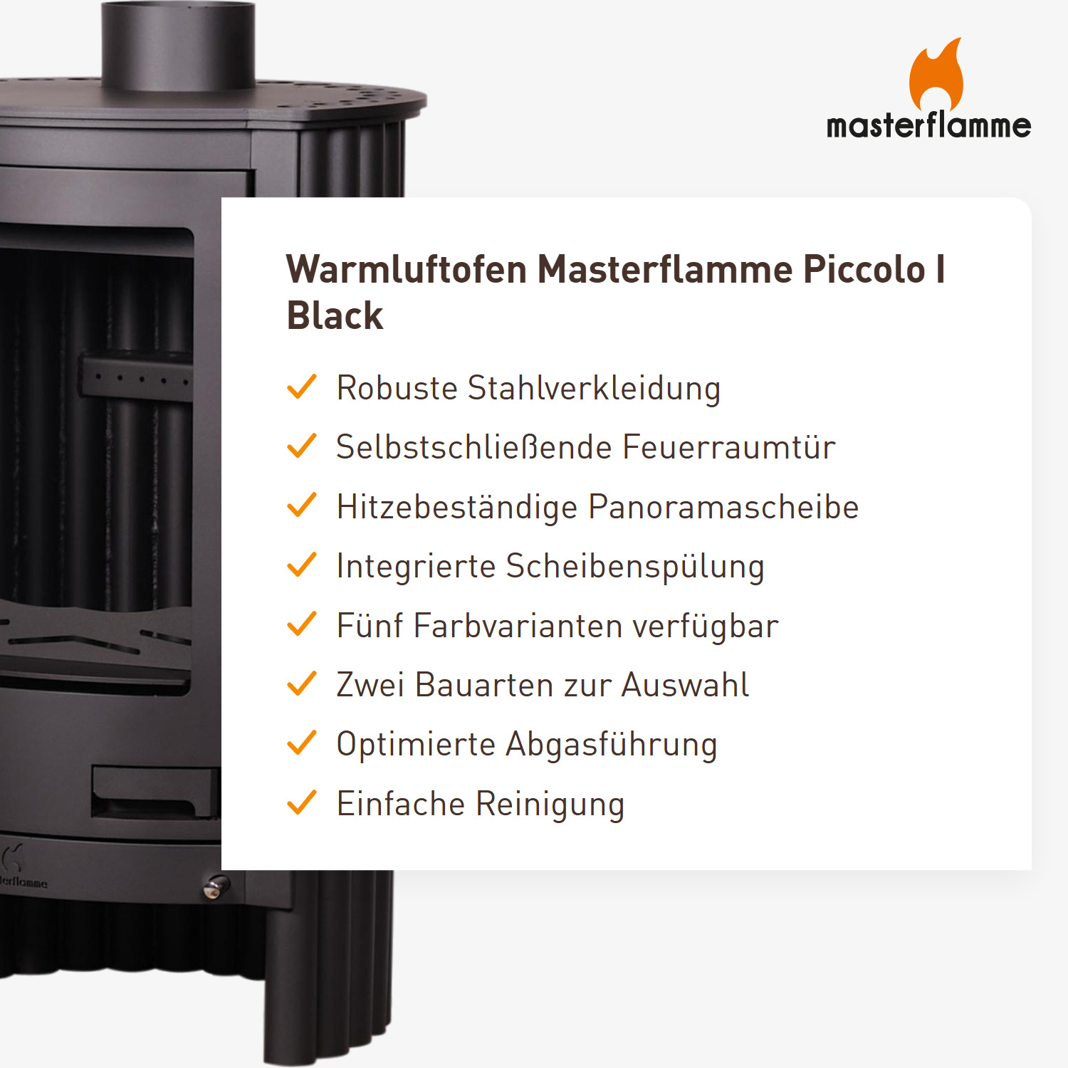 Warmluftofen Masterflamme Piccolo I Black