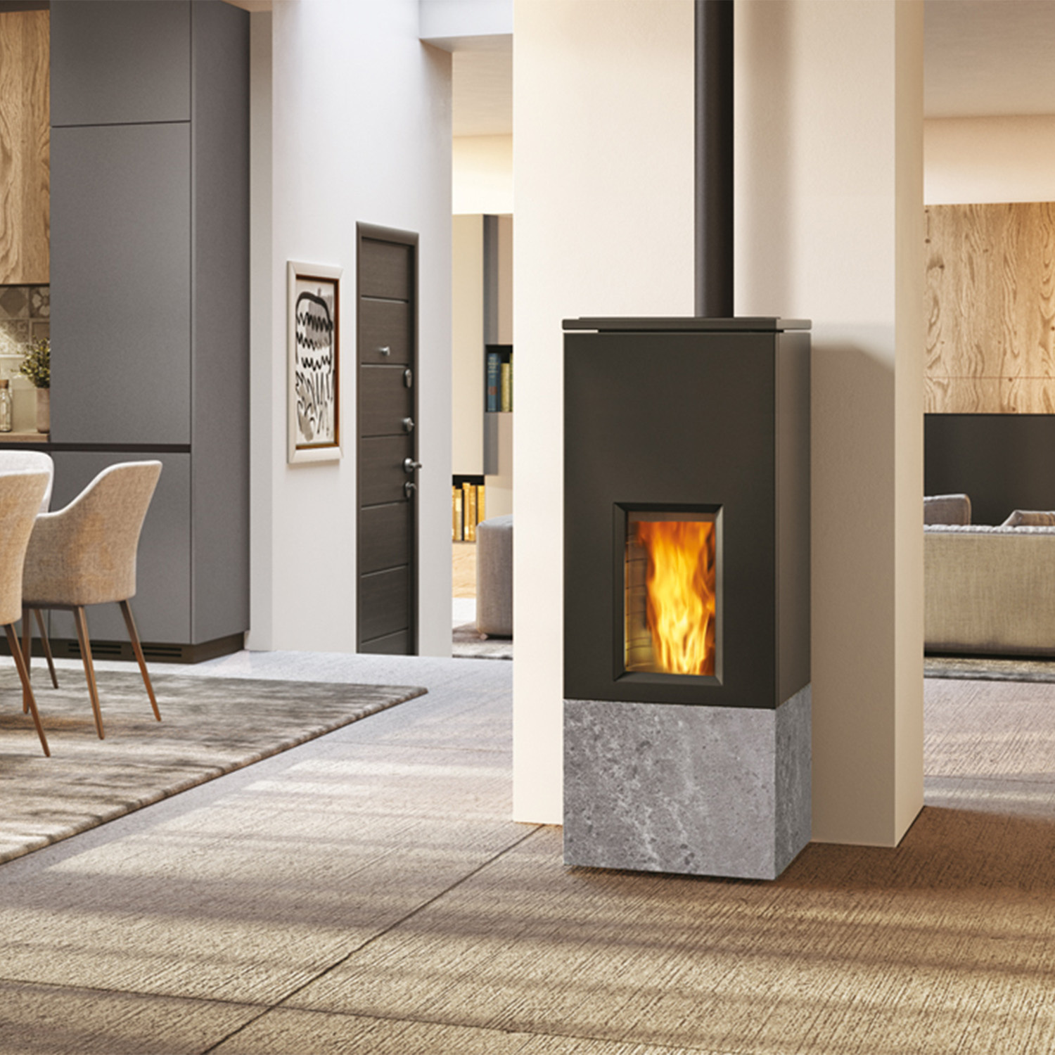 Edilkamin Rise X 7 Pelletofen RR oben Speckstein