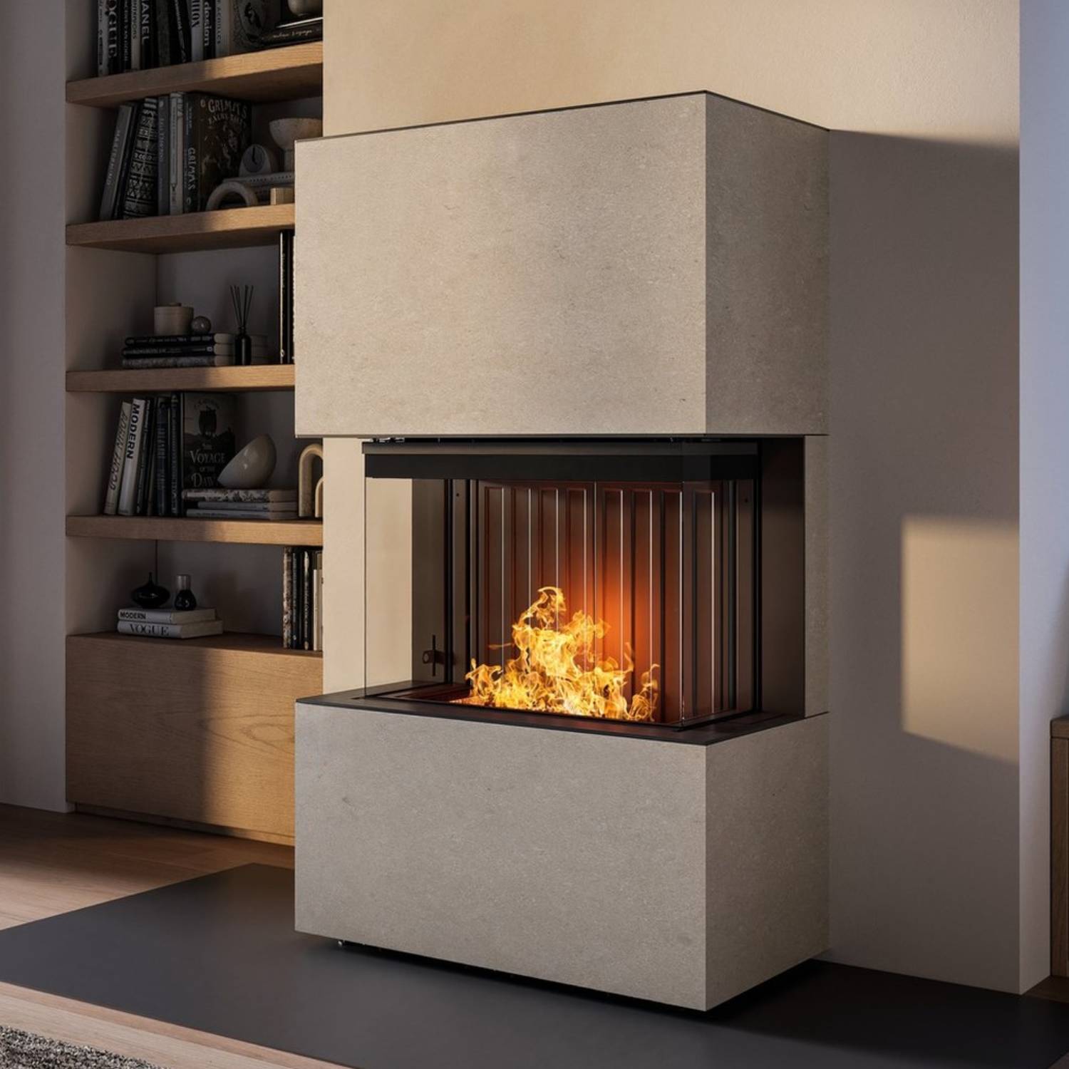 Spartherm Opal Kaminbausatz RLU Kalkstein Porto blanco
