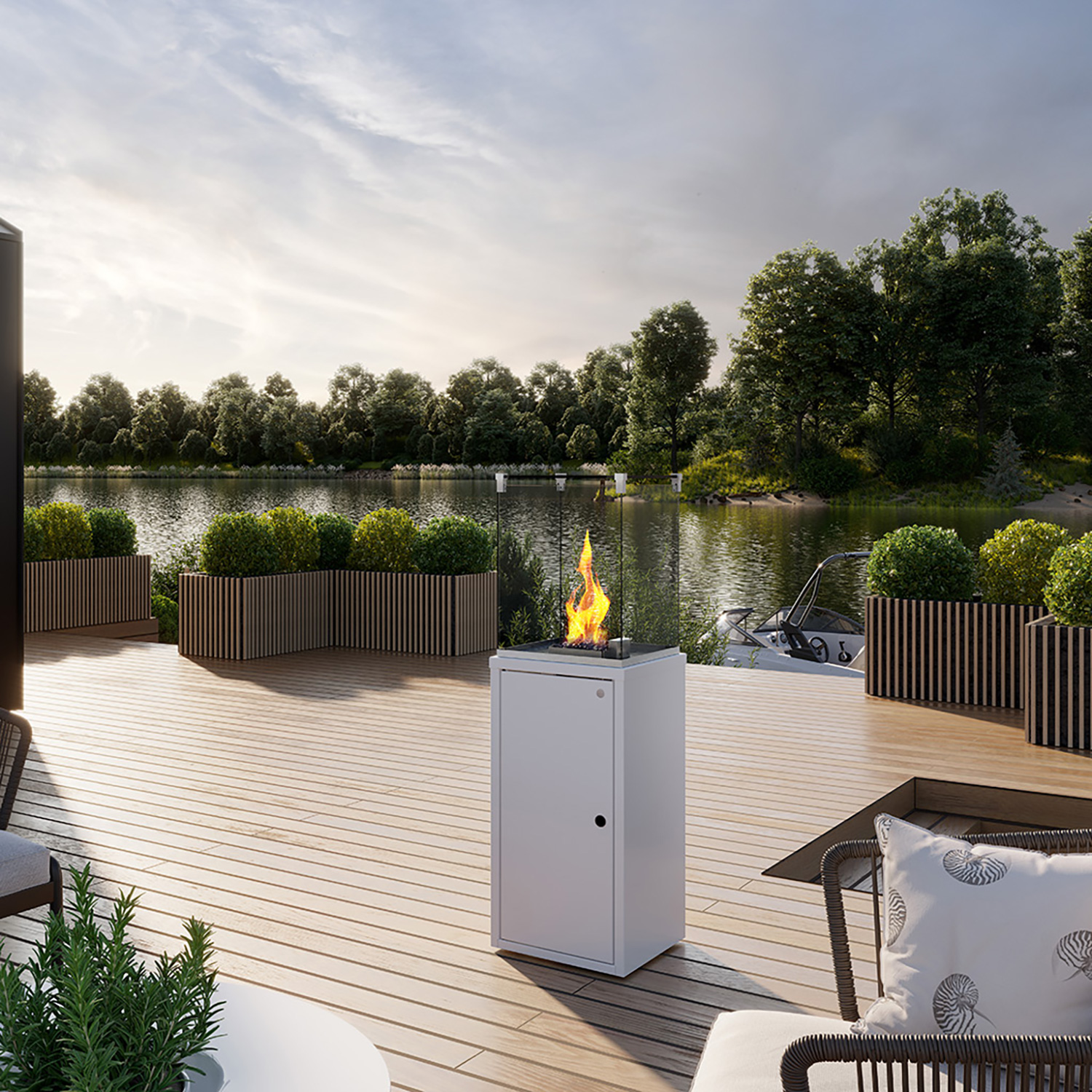 Spartherm Fuora Q Outdoor-Kamin Weiß