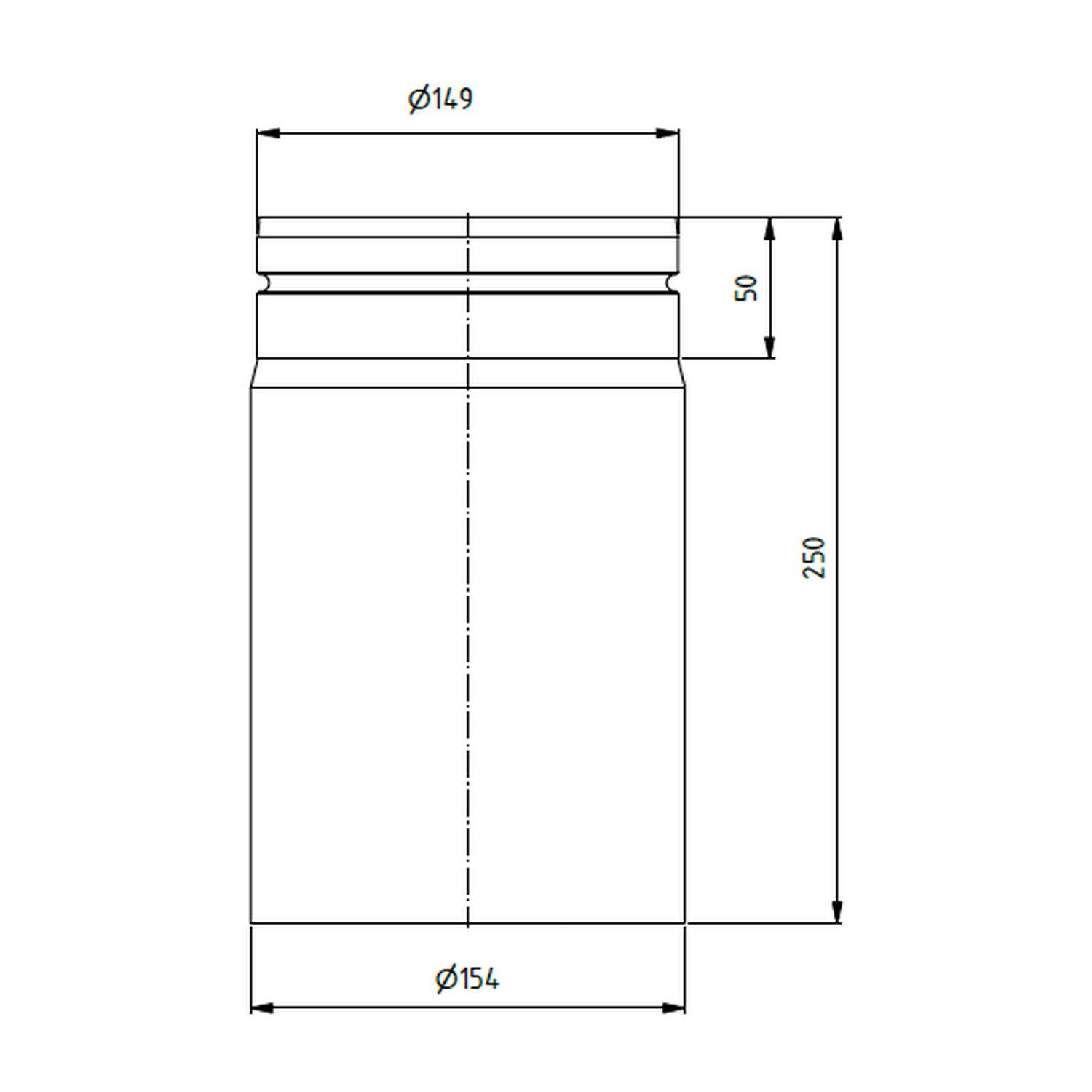 Raik tuyau LS diamètre 150x250x2,00mm rétreintnoir