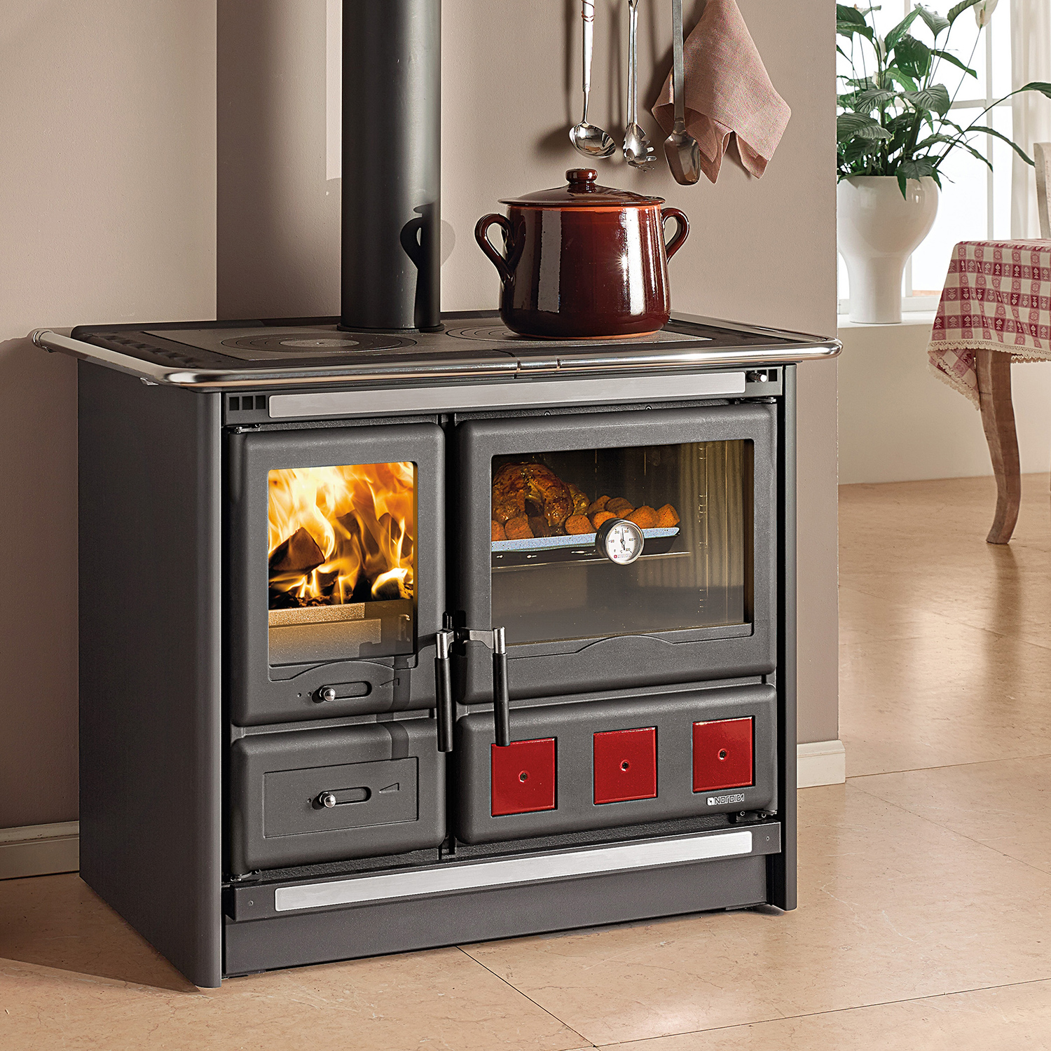 La Nordica Rosa XXL.16 cuisinière à bois acier anthracite-noir