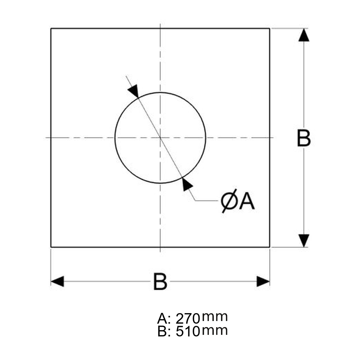 Schiedel Anschlussblende eckig 120 mm Ø200 mm glänzend