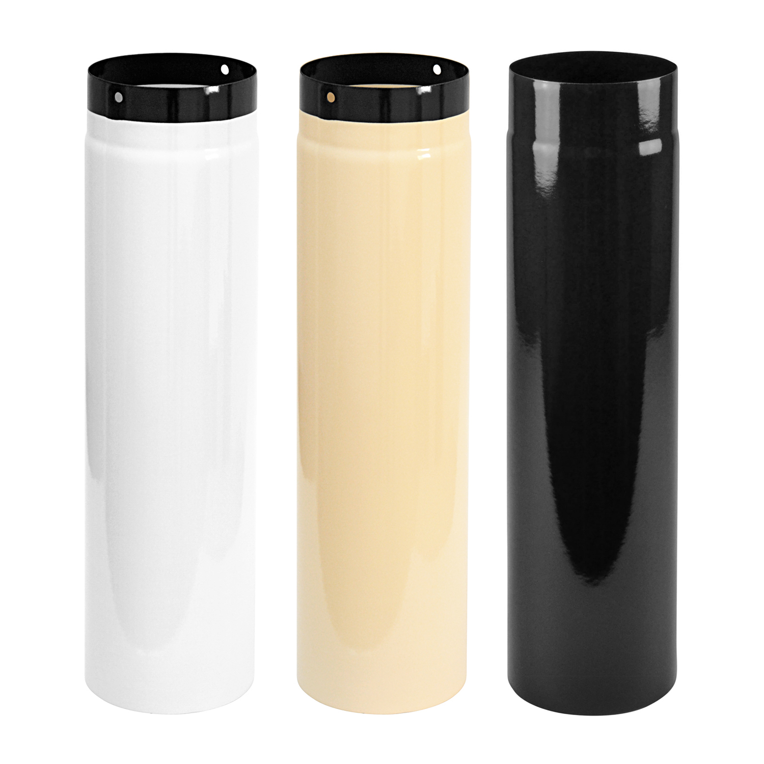 Tuyau de fumée / Tuyau de poêle émaillé 130mm - 500mm Noir