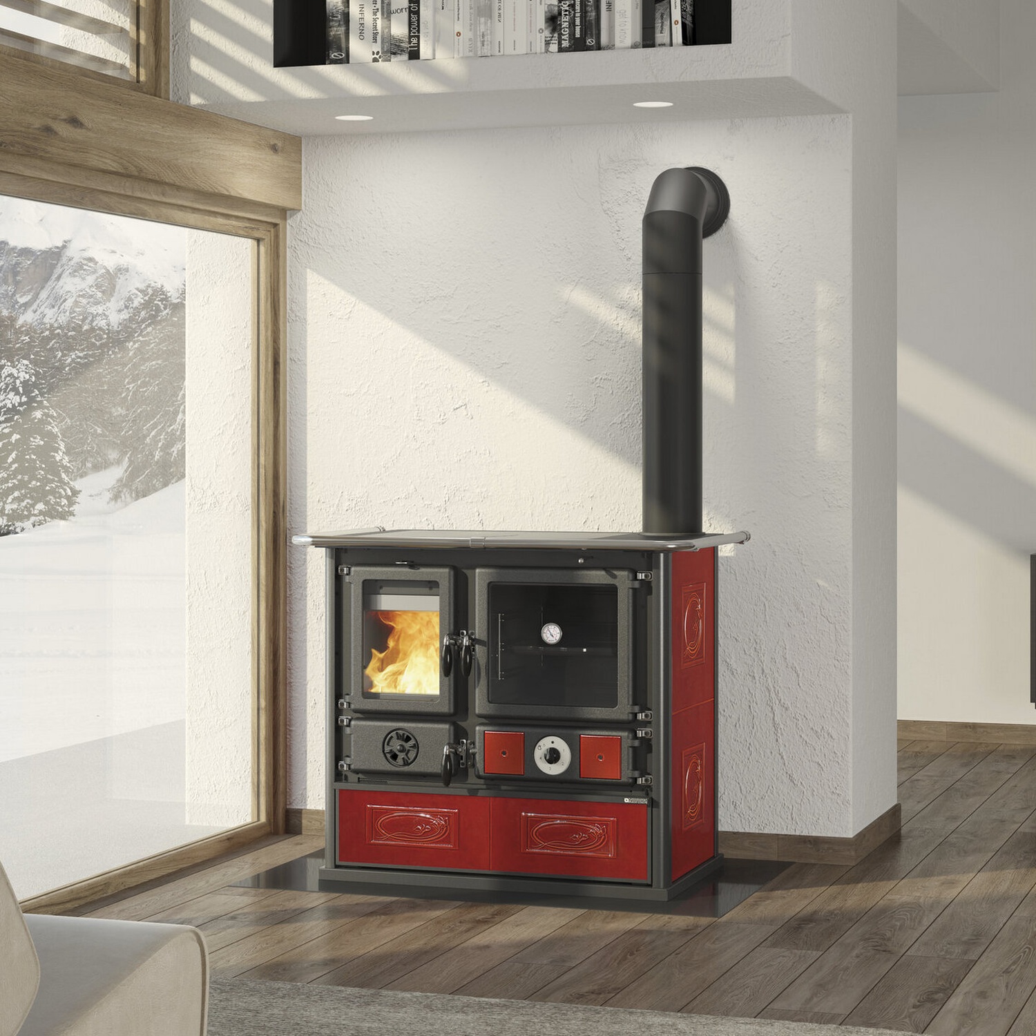 La Nordica TERMOROSA DSA.16 Céramique - rouge bordeaux poêle à bois