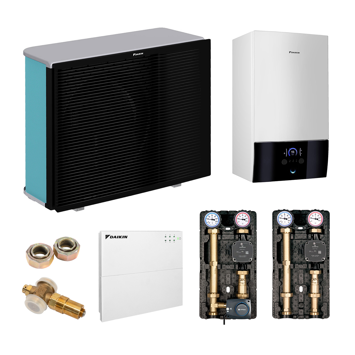 DAIKIN Altherma 3 H MT Baugröße 10 Hydrosplit-Wärmepumpe – Set 2 Heizkreise für Heizkörper und Fußbodenheizung ohne Trinkwarmwasserbereitung