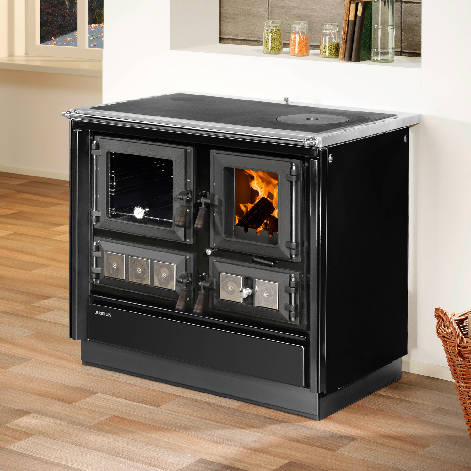 Justus Rustico-90 2.0 poêle de cuisine en acier noir