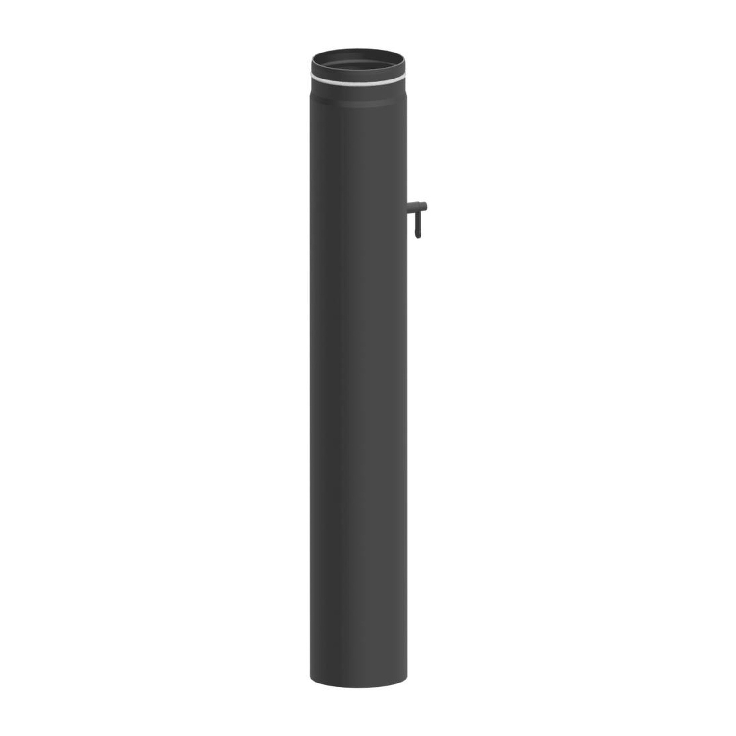Raik Lifestyle Längenelement Durchmesser 150x1000x2,00mm eingezogen mit eingelegter Tür, mit DKL mit Dichtung grau für Rauchrohr/ Ofenrohr