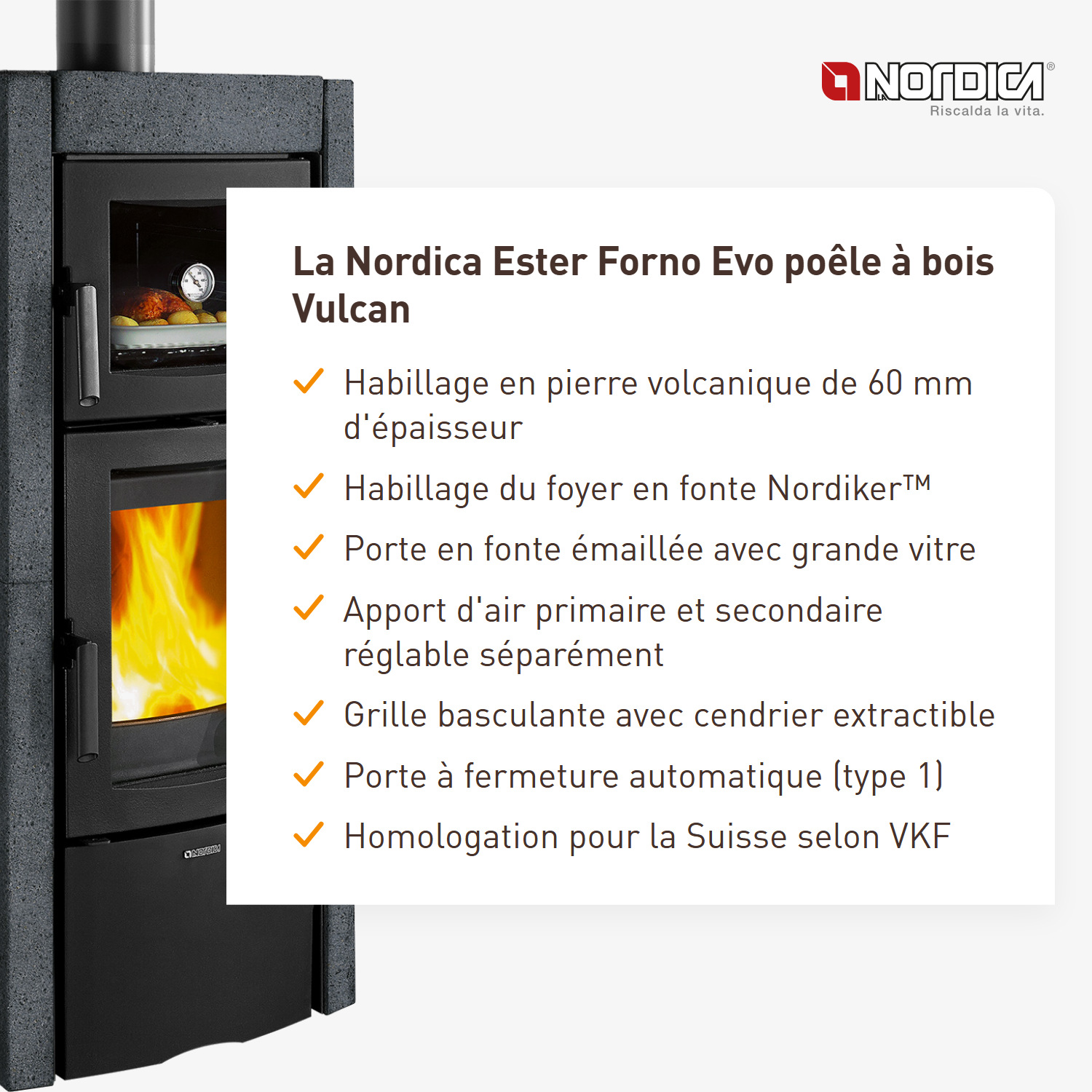 La Nordica Ester Forno Evo Poêle à bois Vulcano