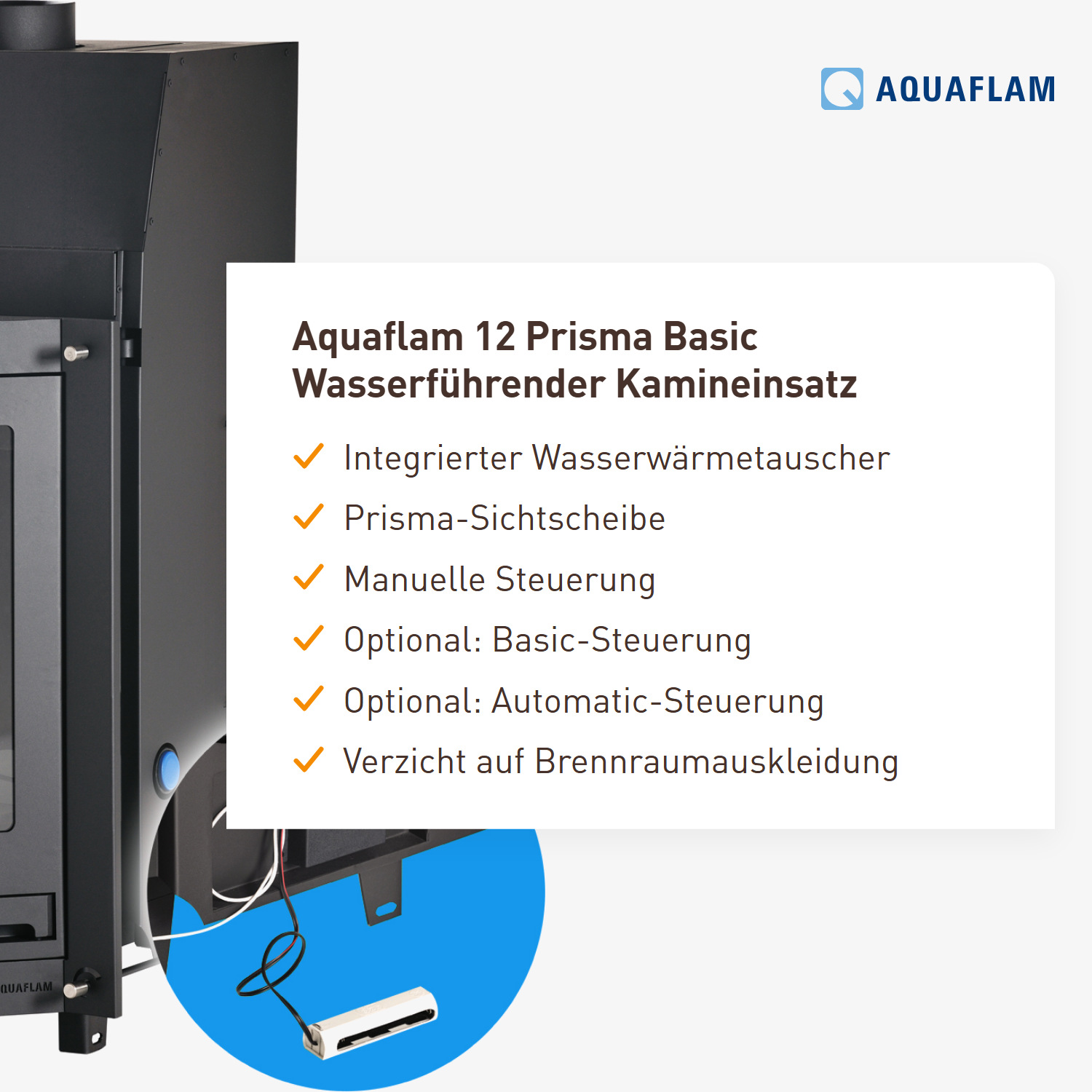 Aquaflam 12 Prisma Basic Wasserführender Kamineinsatz
