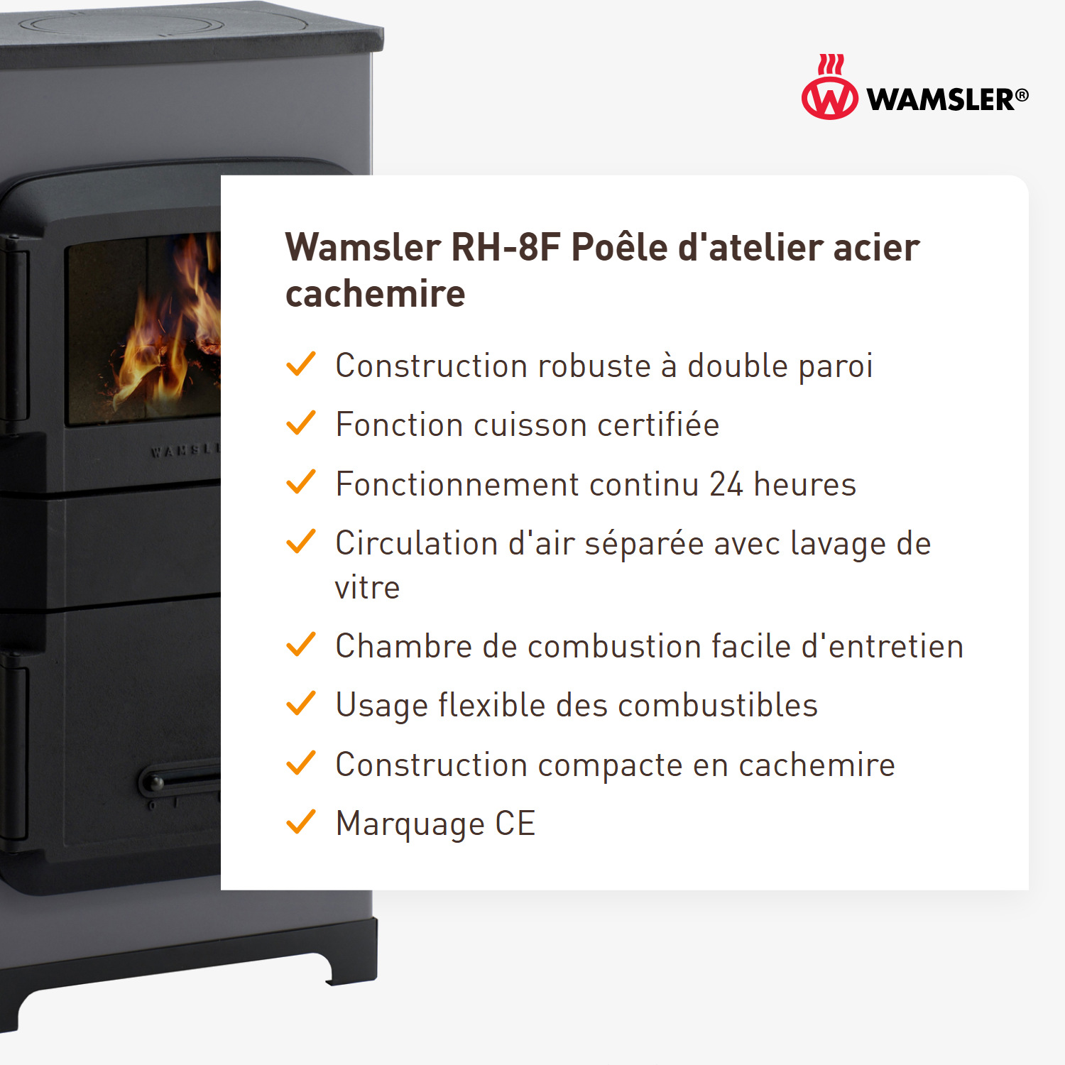 Wamsler RH-8F poêle d’atelier acier cachemire