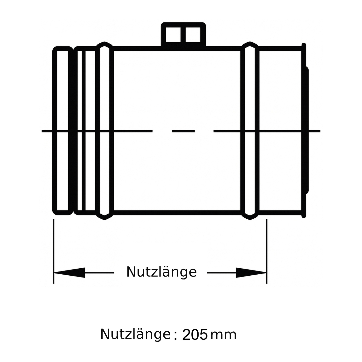 Schiedel ICS élément de tuyau 250 mm Ø130 avec orifice de mesure double paroi brillant