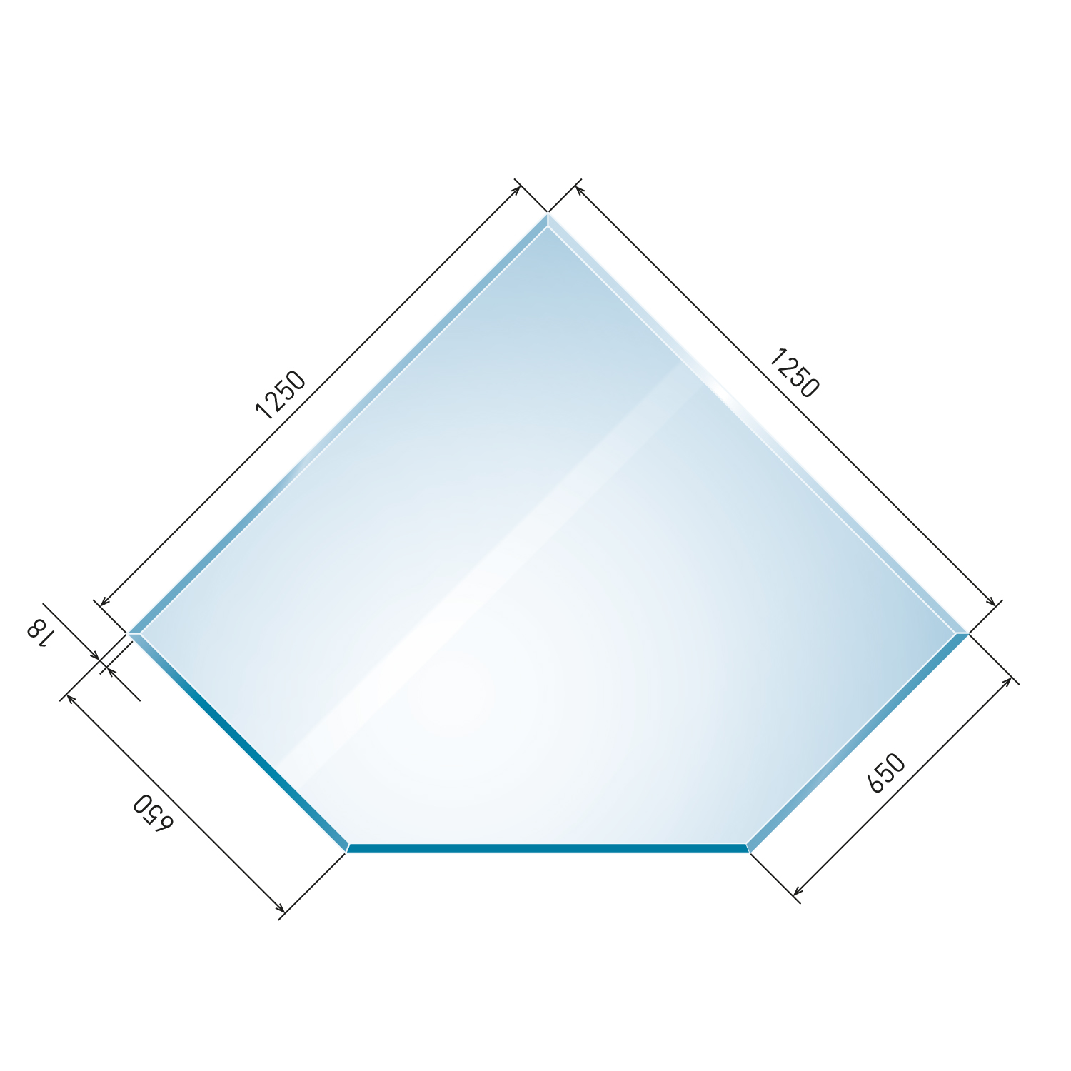 Raik Kamin Plaque de Verre Diamant 2 avec Facette Incluse