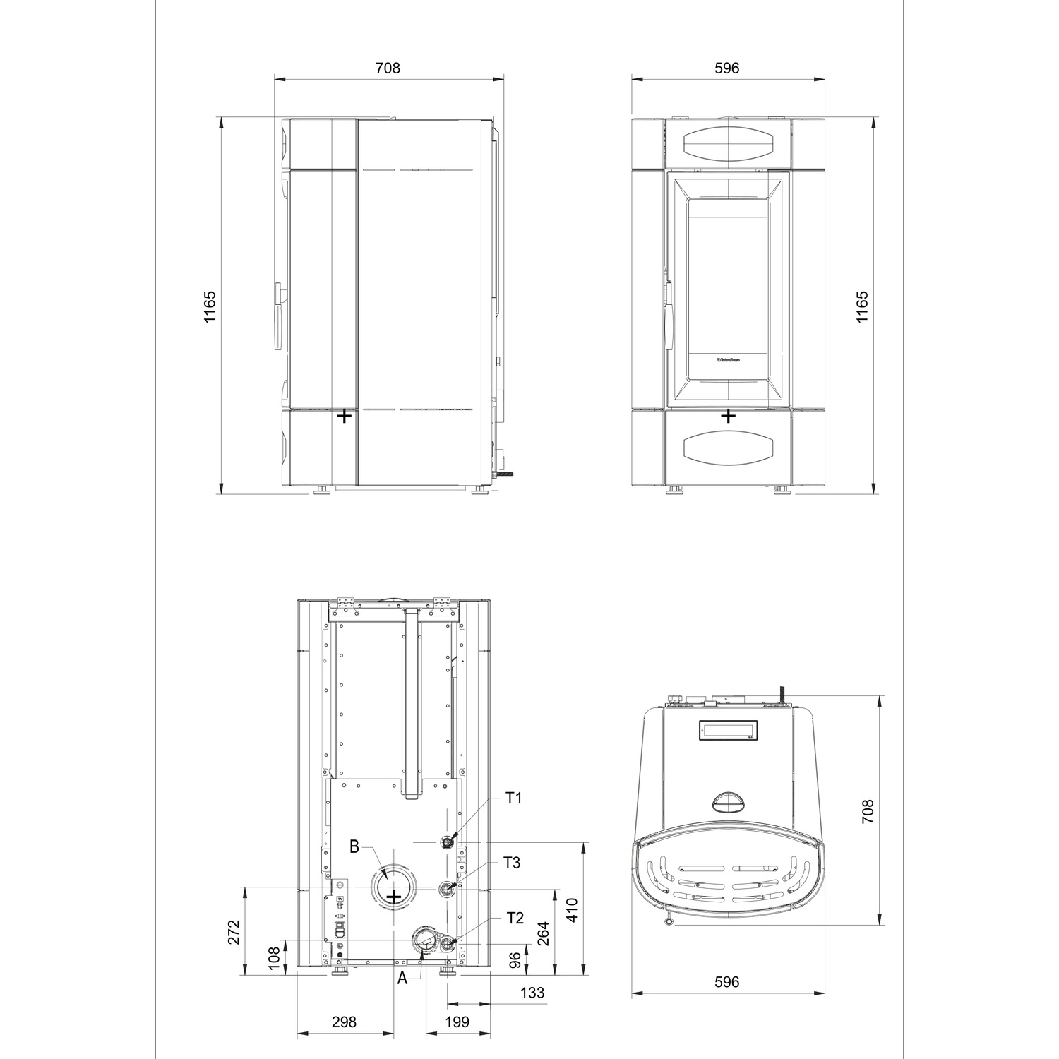 Extraflame Isidora Idro H16 5.0 Evo Poêle à granulés bouilleur Evolution Line bordeaux