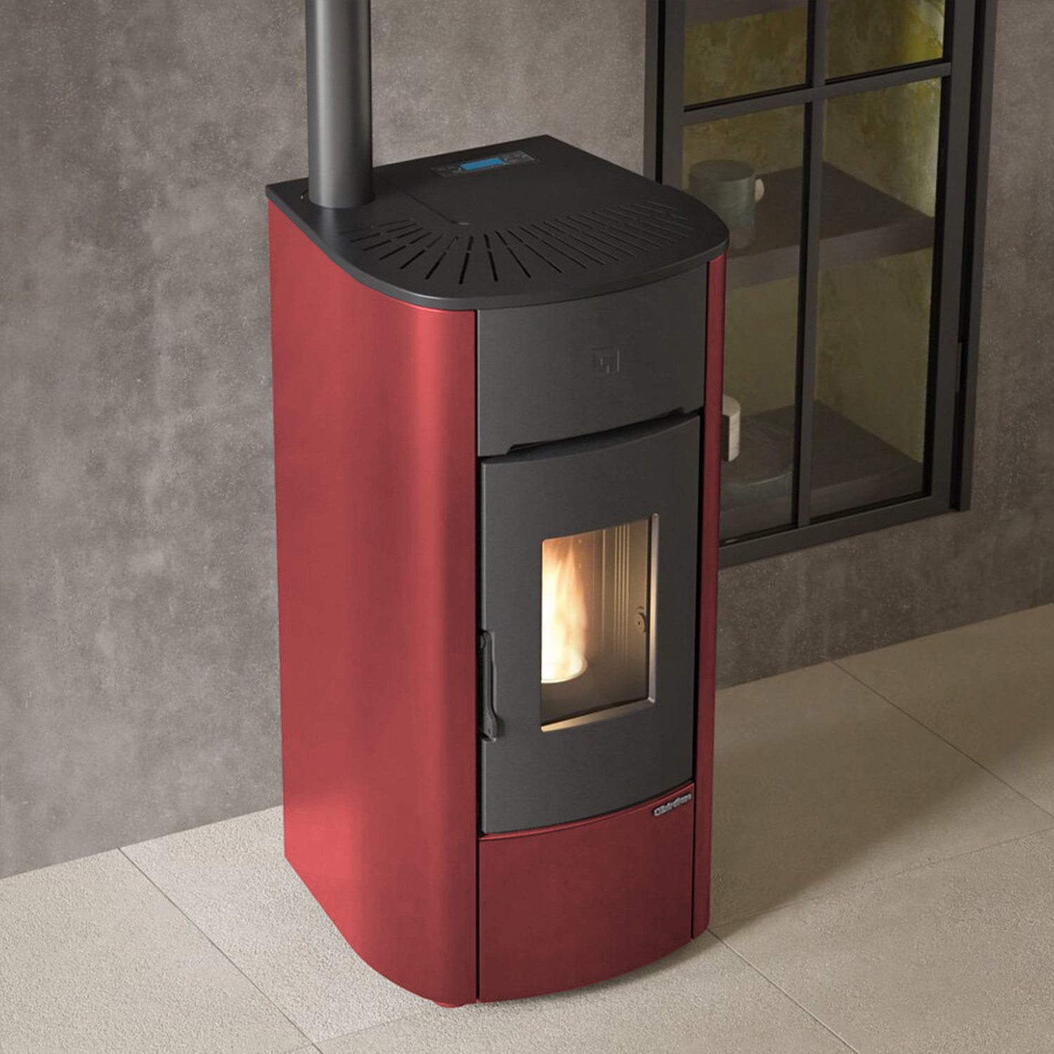 Extraflame Angelica Plus Evo Poêle à granulés Prestige Line bordeaux