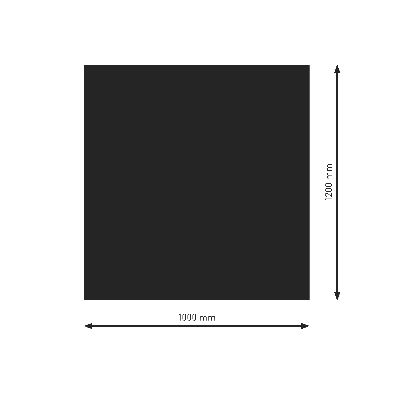 Plaque de base Raik B1 Rectangle / Carré noir revêtu par poudre 1200 x 1000 mm