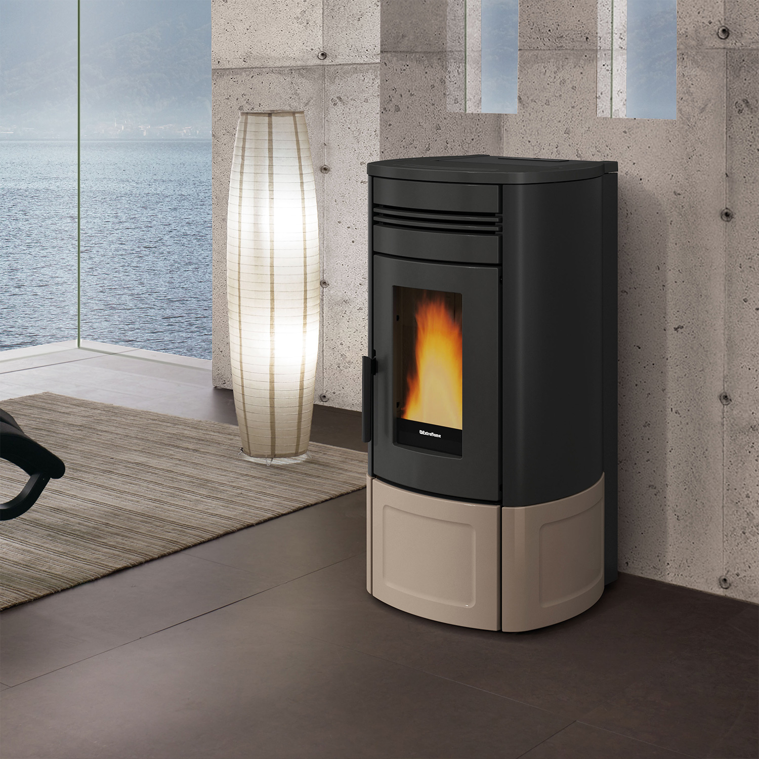 Extraflame NORIS PLUS LUX - Taupe Pelletofen EVOLUTION LINE