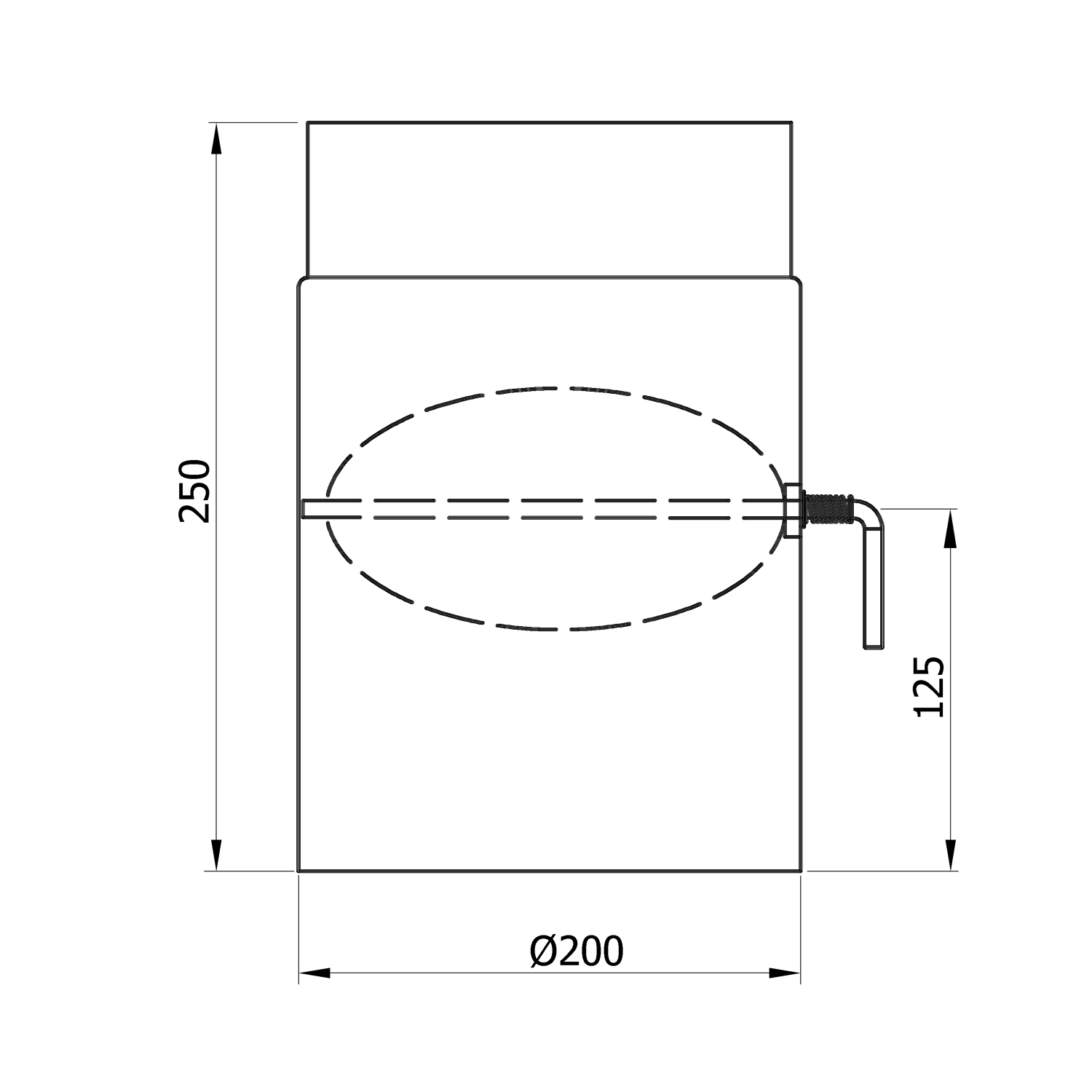 Raik Basic Zugregulierung 200mm schwarz L: 250mm für Rauchrohr / Ofenrohr