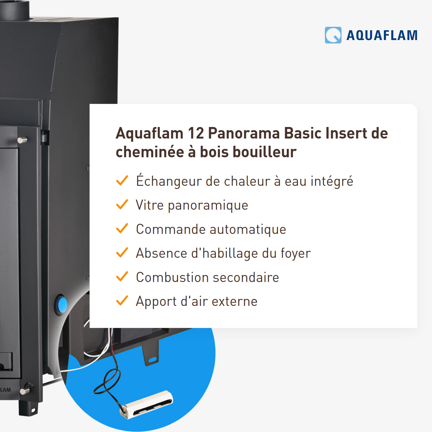 Aquaflam 12 Panorama Basic Insert de Cheminée à Eau