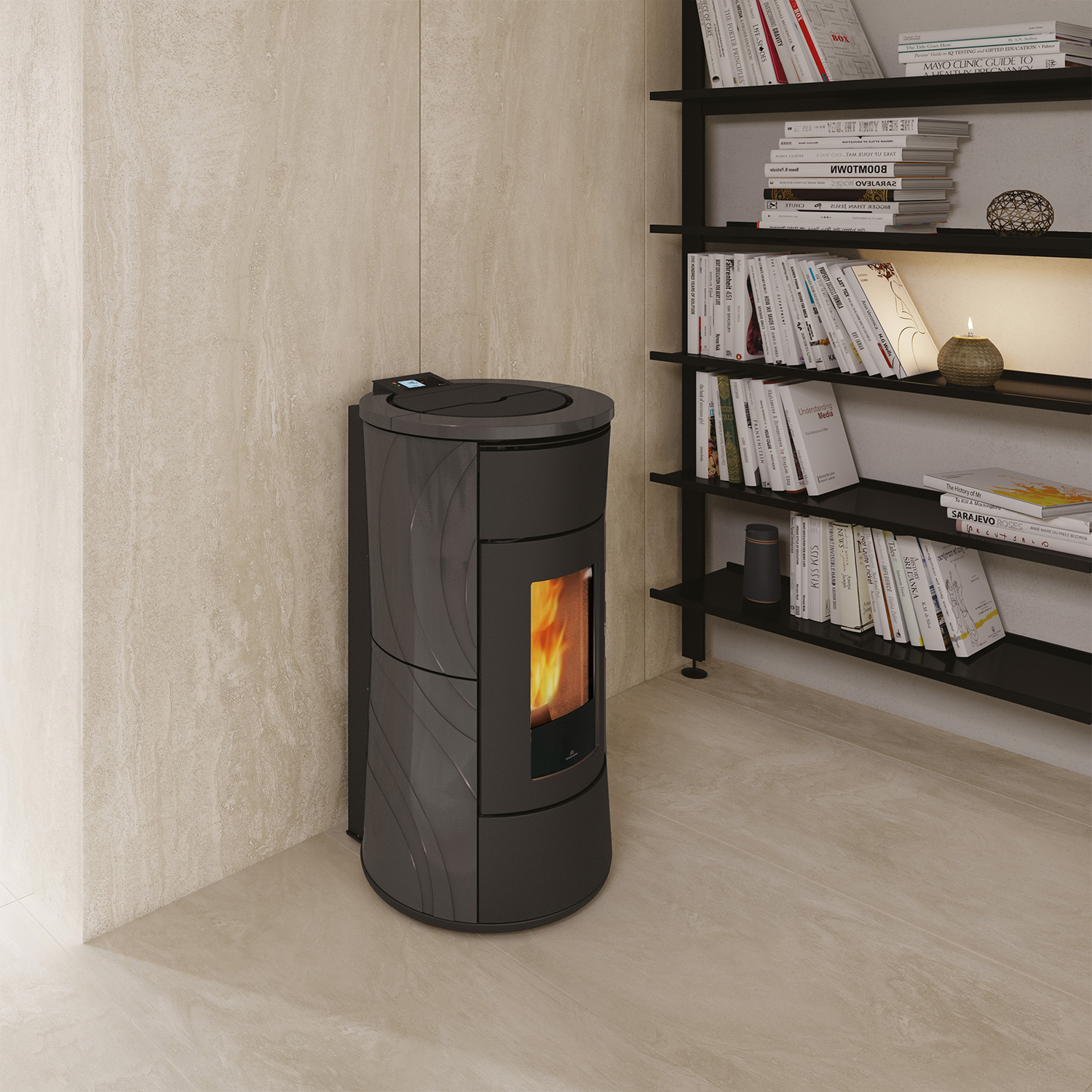 Edilkamin Cherie H 10 Evo poêle à granulés hydro céramique gris foncé