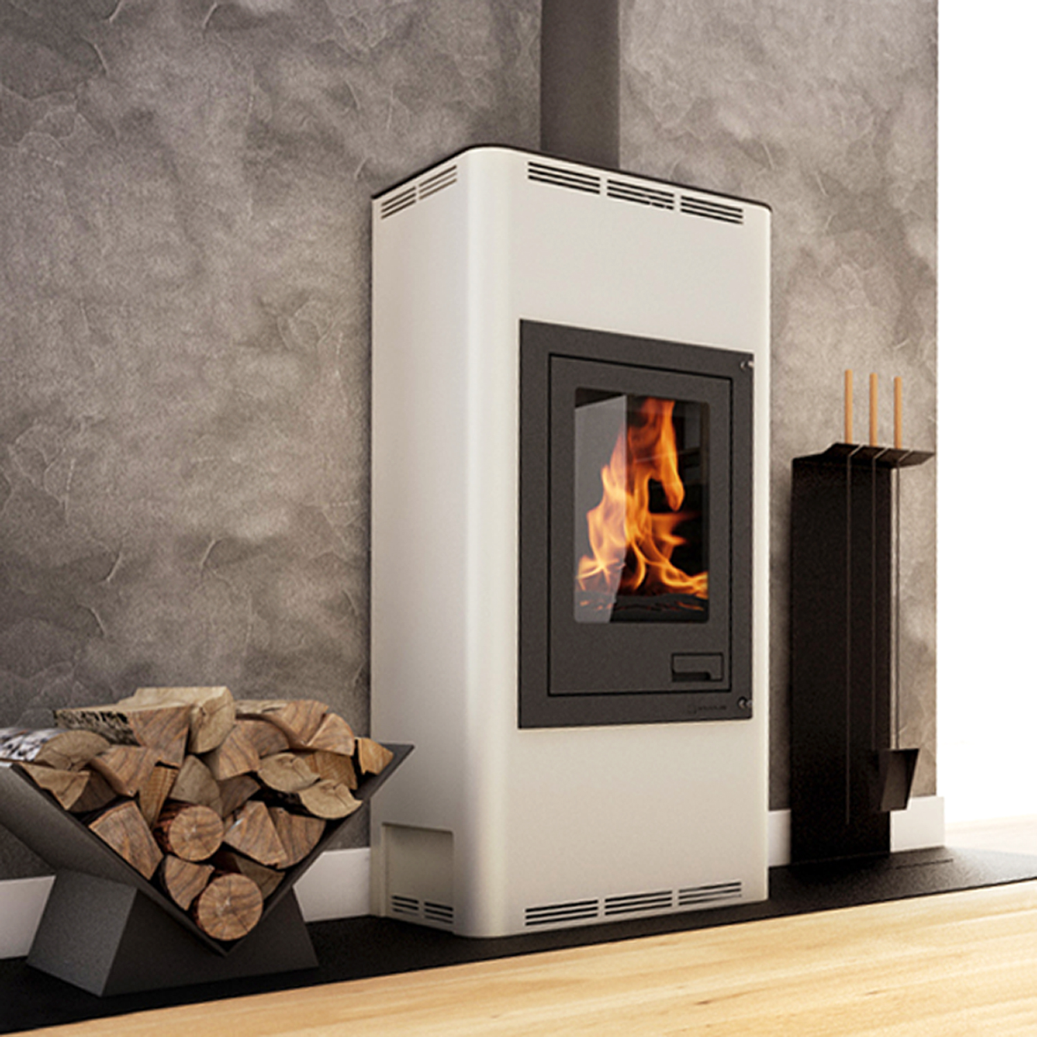 Aquaflam 12 Manual Wasserführender Kaminofen Creme