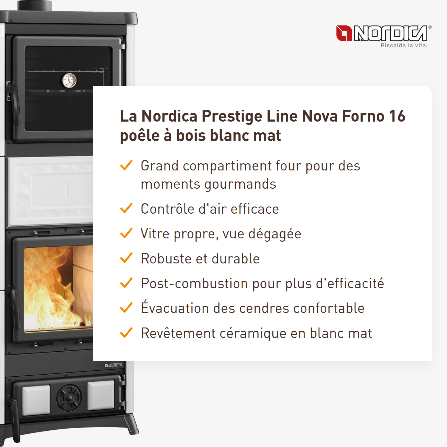 La Nordica Prestige Line Nova Forno 16 poêle à bois Blanc mat