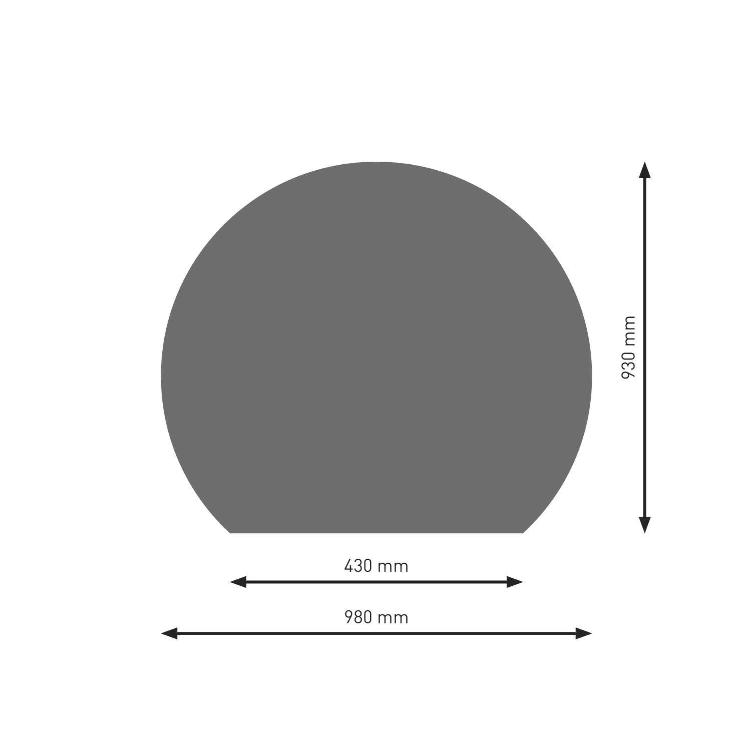 Plaque de sol Raik B7 section circulaire gris fonte revêtue par poudre 980 x 930 mm