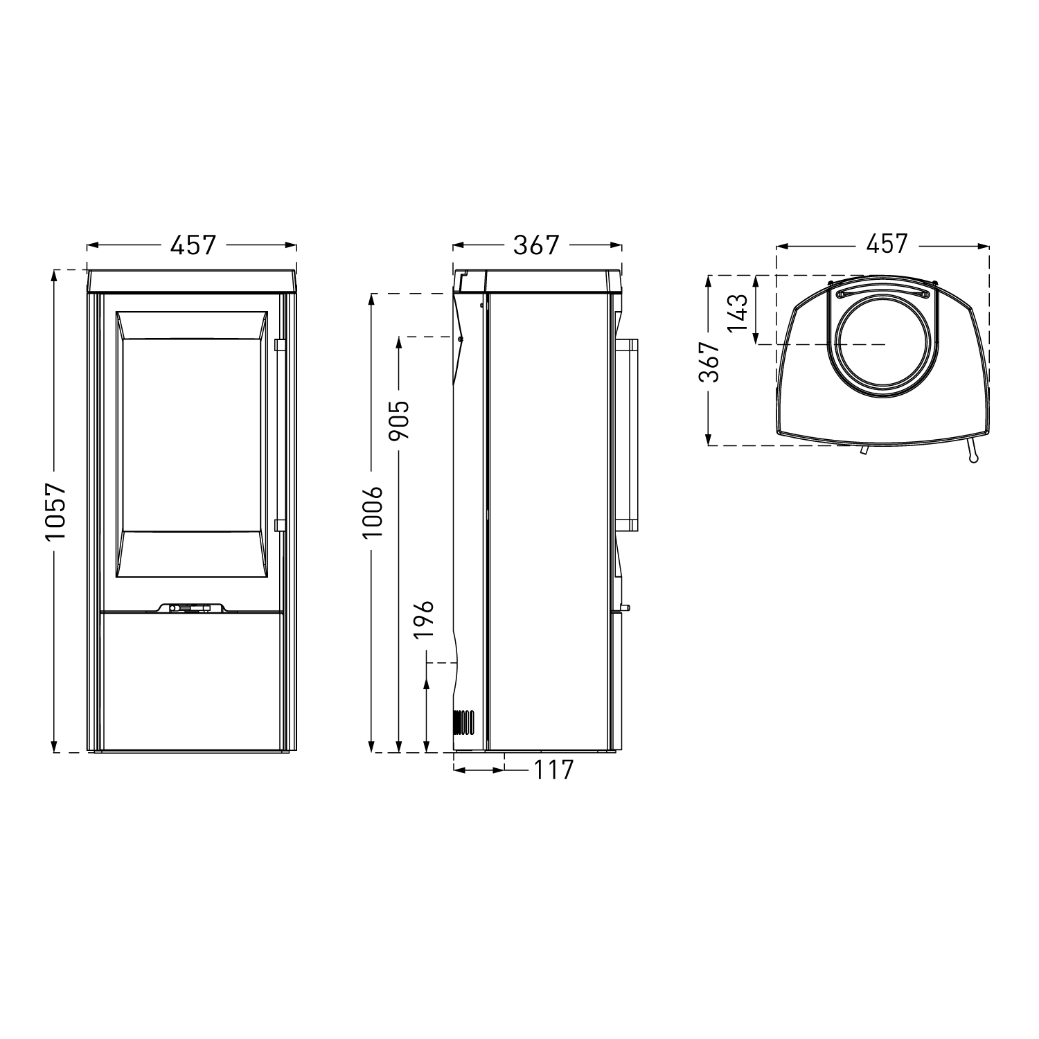 TermaTech TT30 Kaminofen Stahl Schwarz